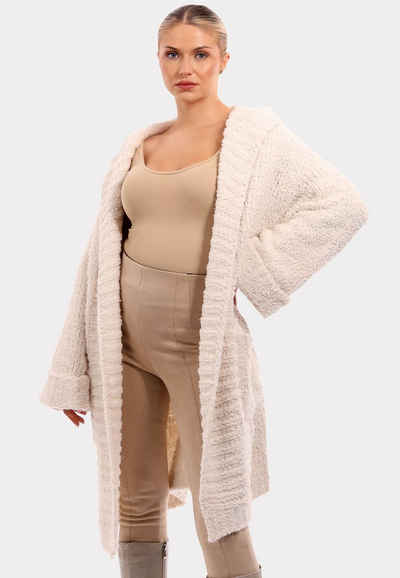 YC Fashion & Style Cardigan "Flauschige Komfort-Strickjacke 'Elegance' mit Großzügigem Schnitt" (1-tlg) in Unifarbe, mit Kapuze