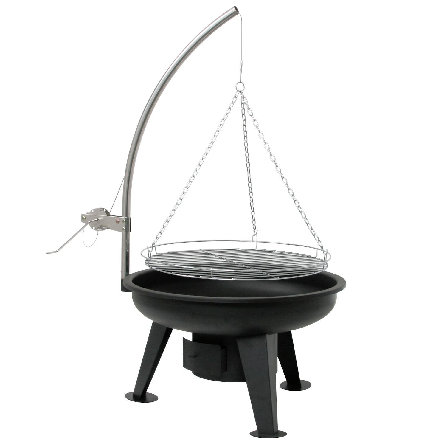 BBQ-Toro Holzkohlegrill Schwenkgrill mit Grillrost Ø 64 cm, Holzkohlegrill, Feuerschale