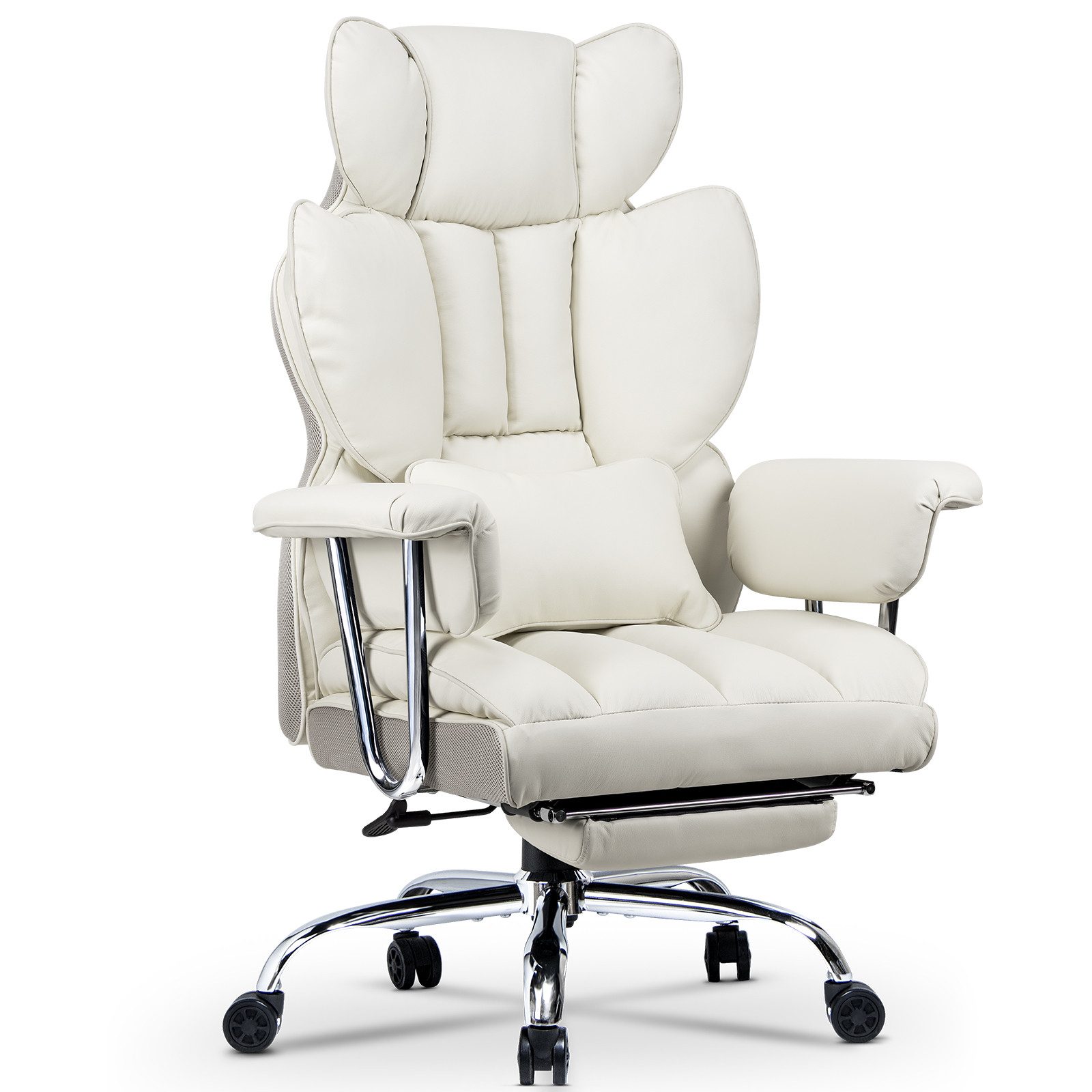 Rattantree Bürostuhl mit Fußstütze - Ergonomischer Schreibtischstuhl, mit Zusätzlichem Lordosenstützkissen - bis 150 kg Belastbarkeit