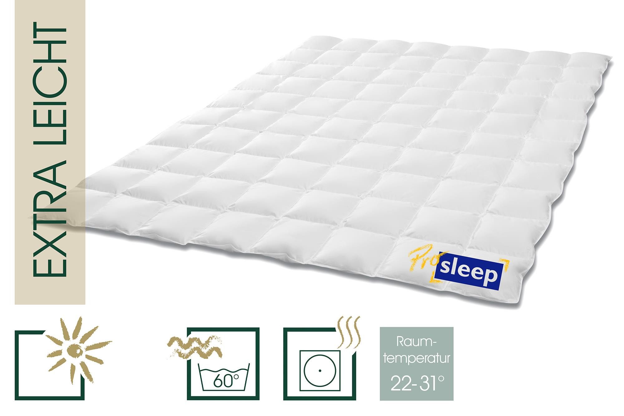 HANSKRUCHEN Daunenbettdecke Hanskruchen Daunendecke Pro Sleep Extra Leicht 135 x 200 cm, Bezug: 100% Baumwolle