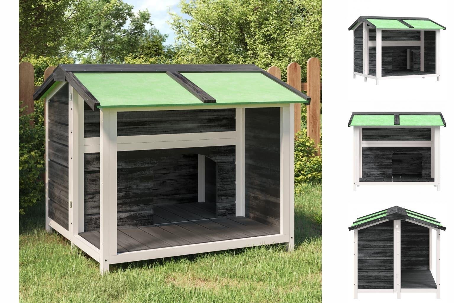 vidaXL Hundezwinger Hundehütte Grau 96x87x80,5 cm Massivholz Kiefer