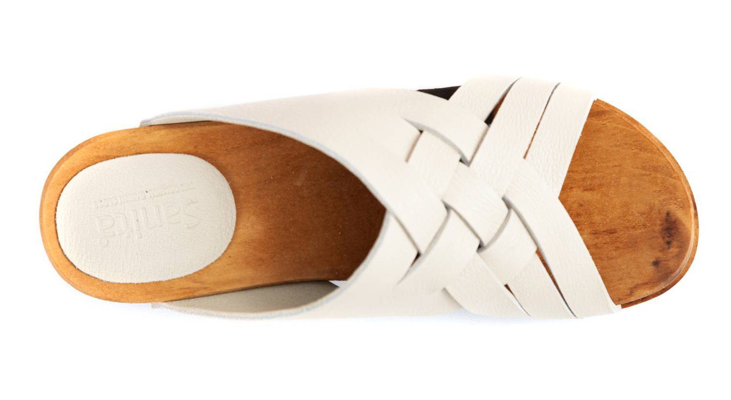 Sanita Clog Sport Salto Flex Wood White Sandal Sanita