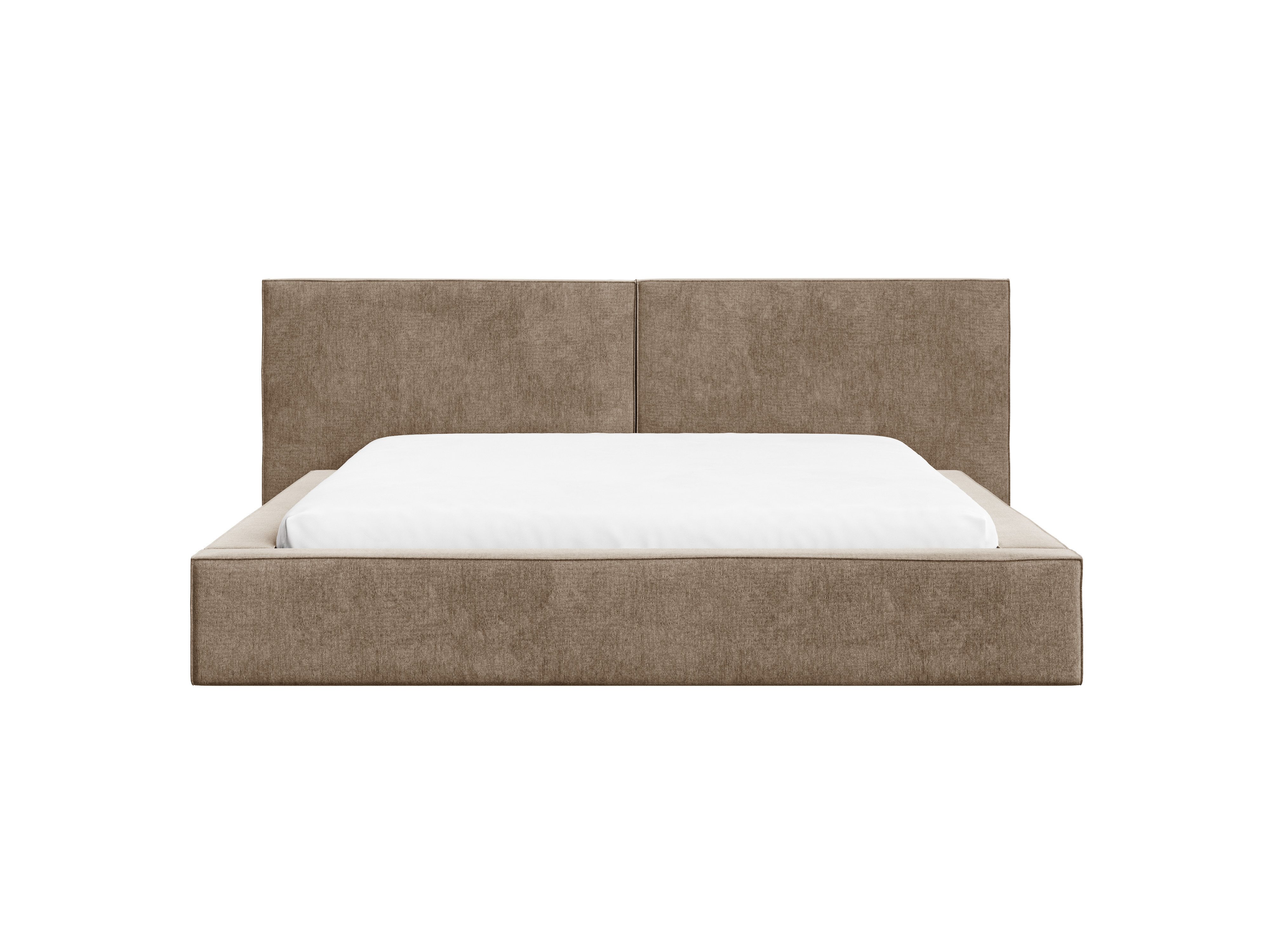 MOEBLO Polsterbett aus Strukturstoff Bett 06 (Bezug: Strukturstoff, Doppelbett mit Kopfstütze, Rahmenbettgestell, mit Bettkasten und Lattenrost), gepolstertes K – Bild 3 von 5