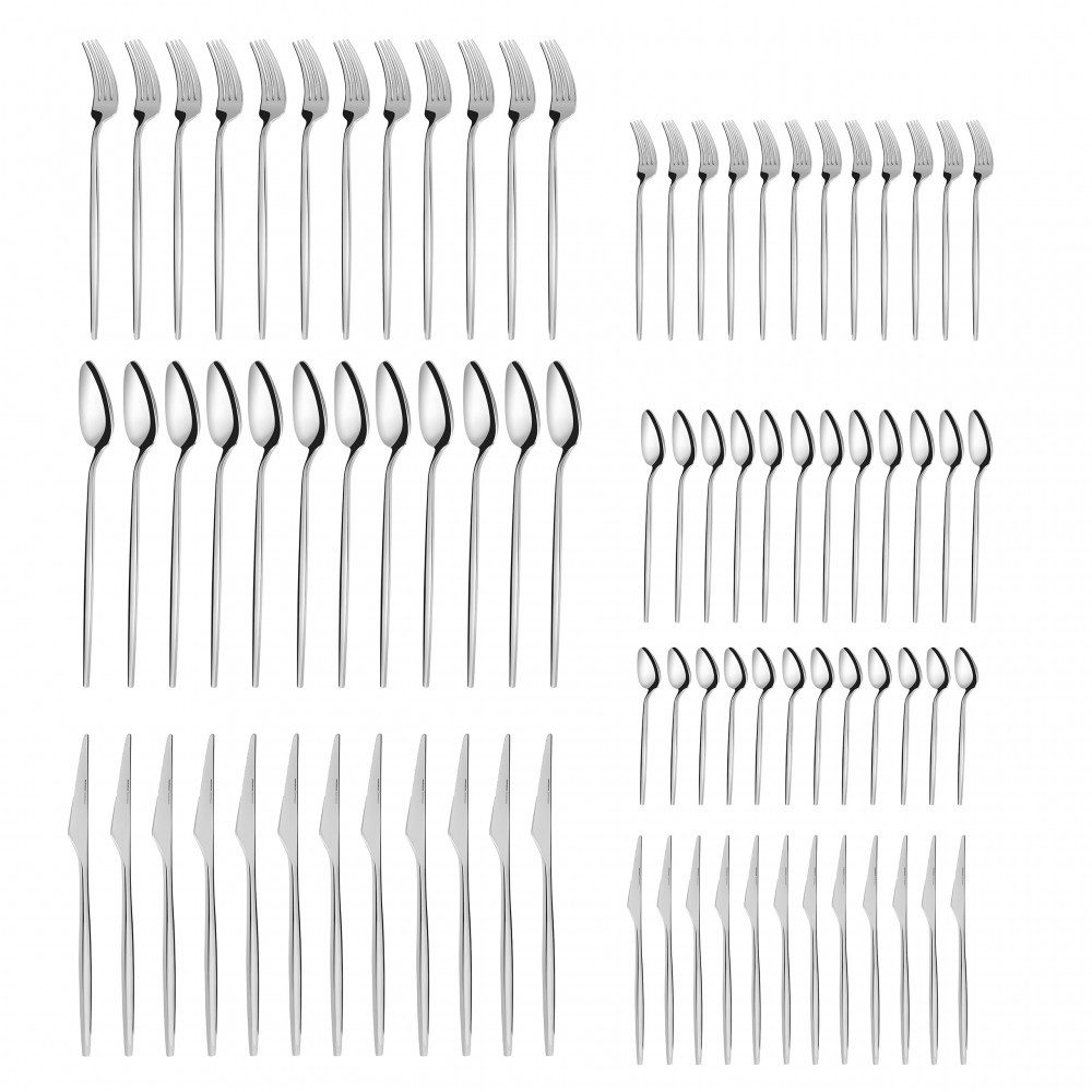 Karaca Besteck-Set Karaca Moongate Besteckset für 12 Personen 84-teilig Edelstahl Silber (84-tlg), 12 Personen, 316+ Edelstahl