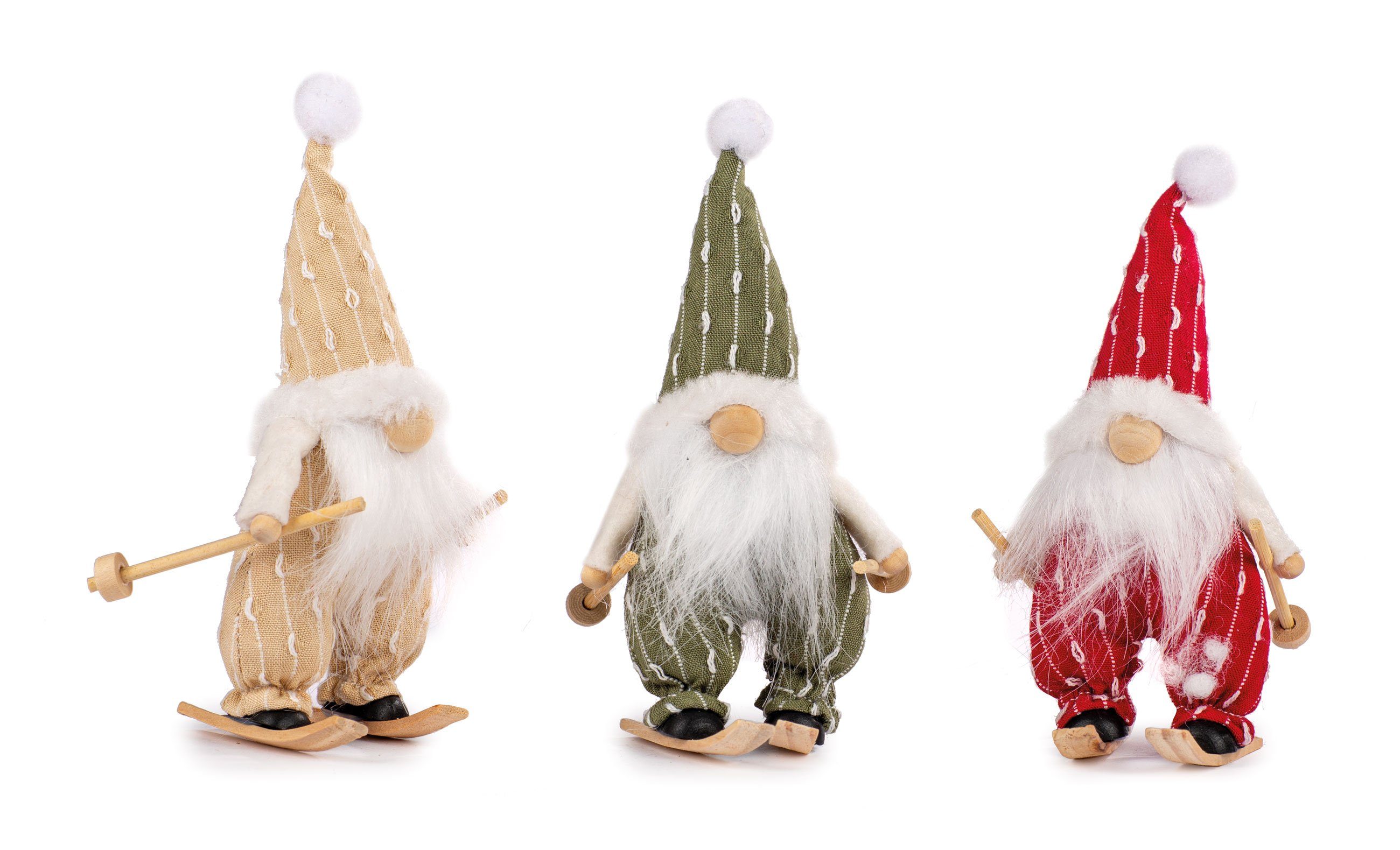 Baden Christbaumschmuck aufhänger nikolaus auf ski 3er set 14cm (3-tlg)