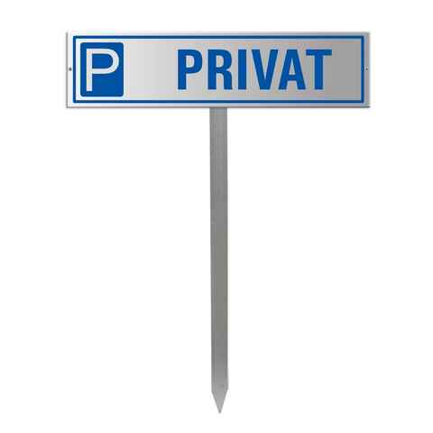OFFORM DESIGN Hinweisschild Parkplatzschild Parkschild Privat mit Erdspiess Einschlagpfosten, (1 St)