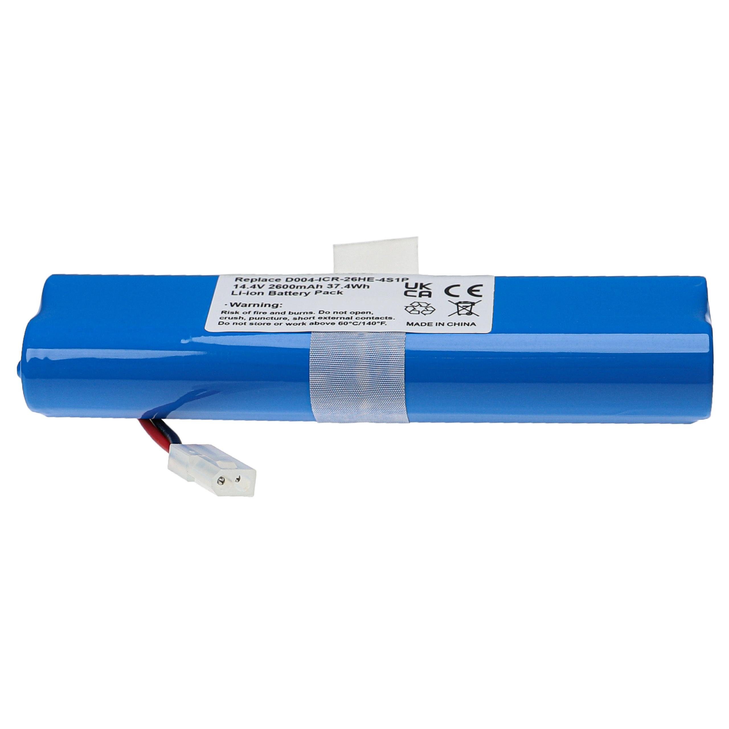 vhbw Akku Ersatz für 360 D004-ICR-26HE-4S1P für Staubsauger / Saugroboter Staubsauger-Akku Akku Li-Ion 2600 mAh (14,4 V, 1 St), Leistungsfähiger Austausch-Akku für Ihren Saugroboter