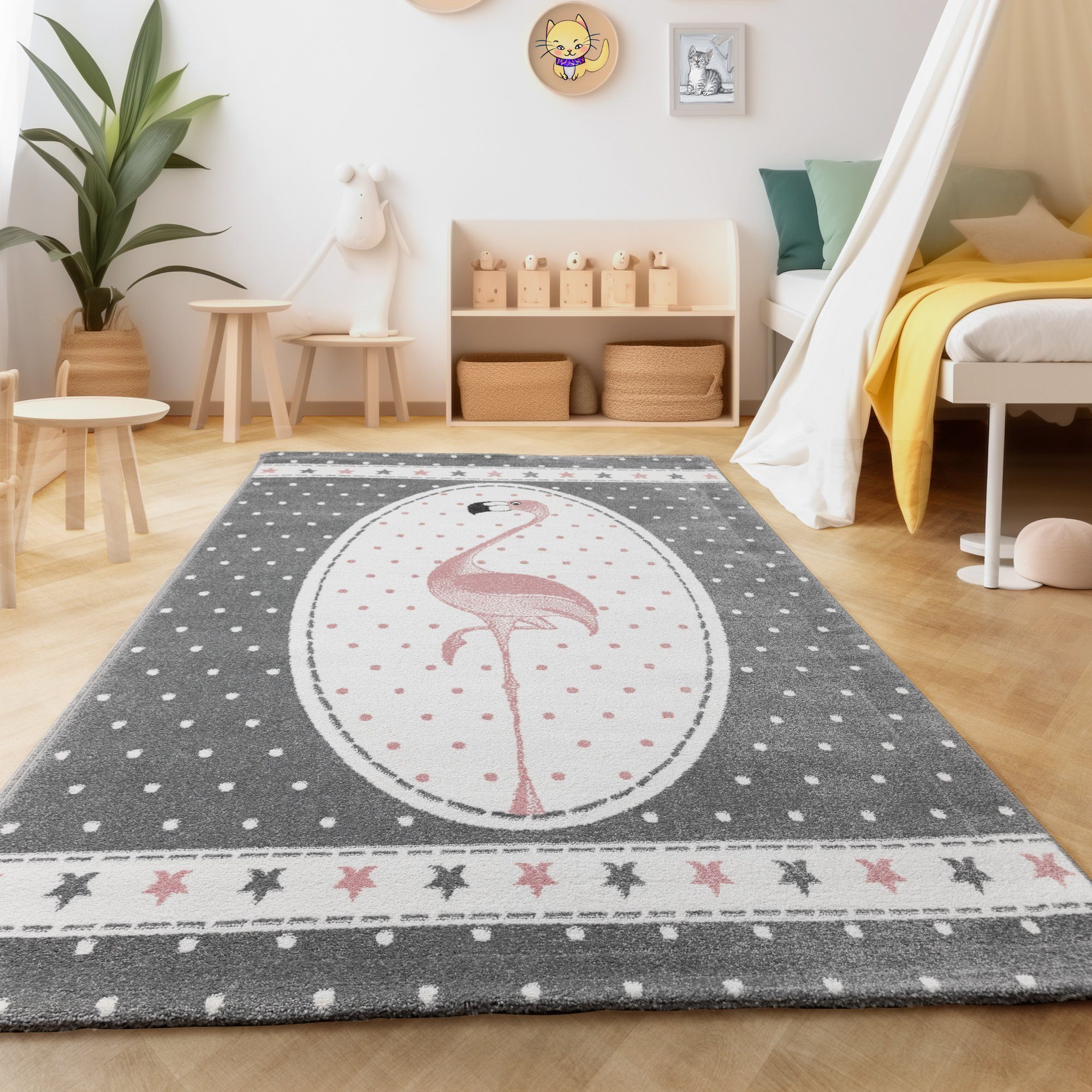 SIMPEX24 Teppich Flamingo Design, Läufer, Höhe: günstig online kaufen