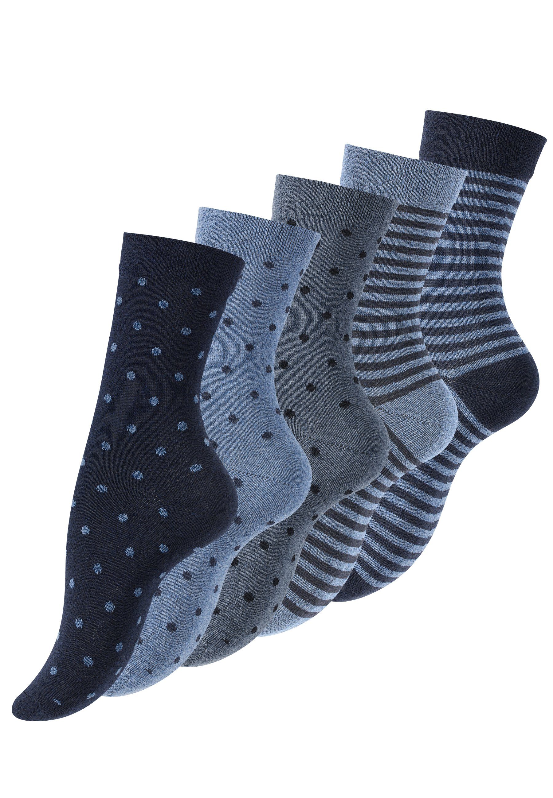 Vincent Creation® in Jeans Socken (10-Paar) angenehmer blau Baumwollqualität
