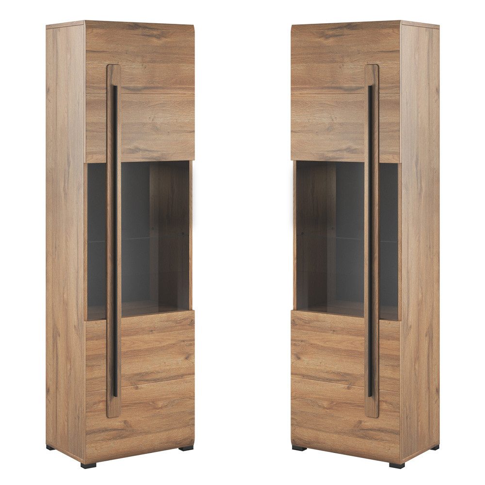 Lomadox Vitrine TURDA-83 nschrank Eiche Grandson Nb. moderner Stil, B/H/T: günstig online kaufen