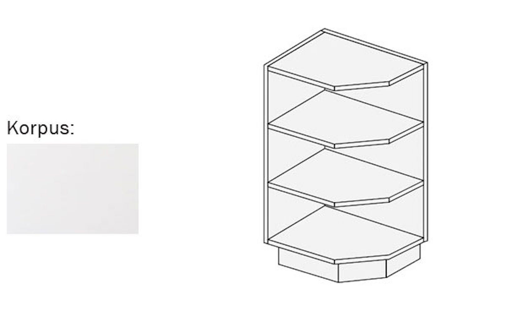 weiß 3 TREND Ablageböden ESSEN 30cm Eckschrank mit Feldmann-Wohnen