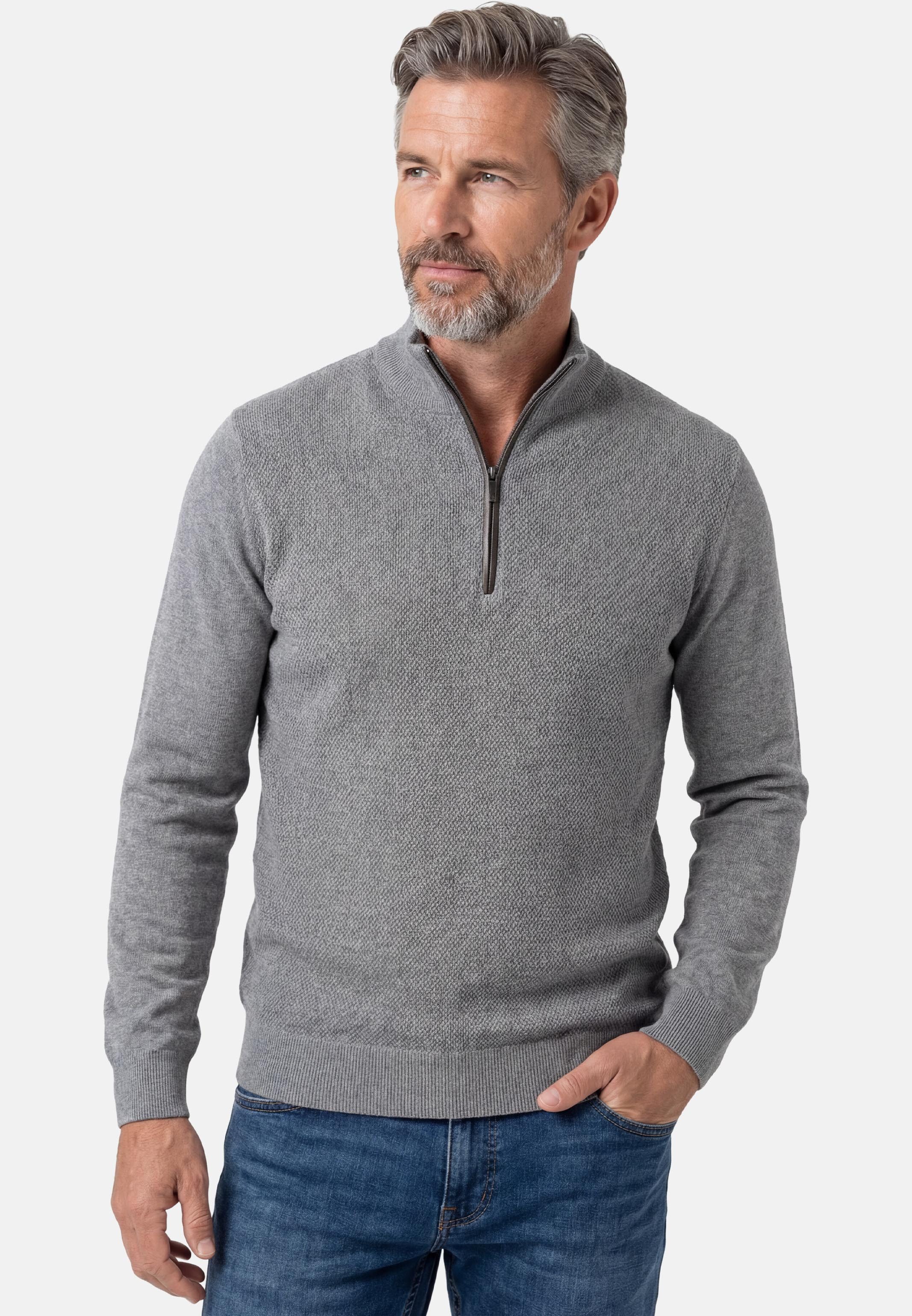 Redmond Strickpullover Basic (1-tlg) Troyer - Baumwolle - Atmungsaktiv