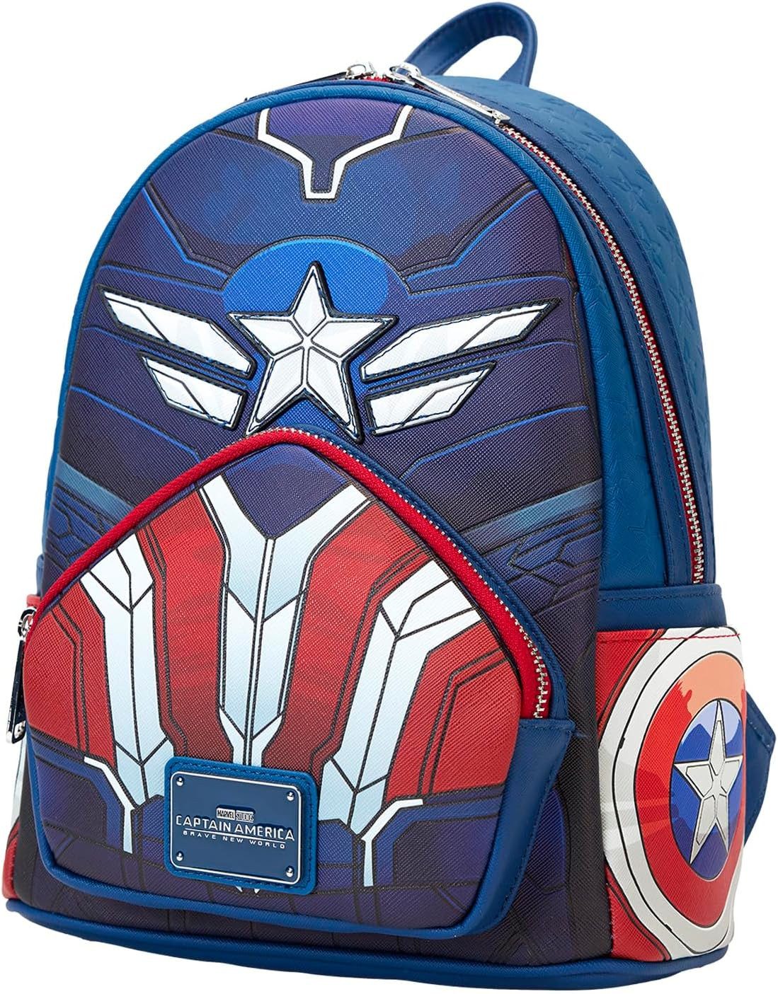 Loungefly Minirucksack Loungefly – Marvel Captain America Brave New World Mini Backpack (1-tlg), Hochwertig und Detailliert, bewegliche Flügel