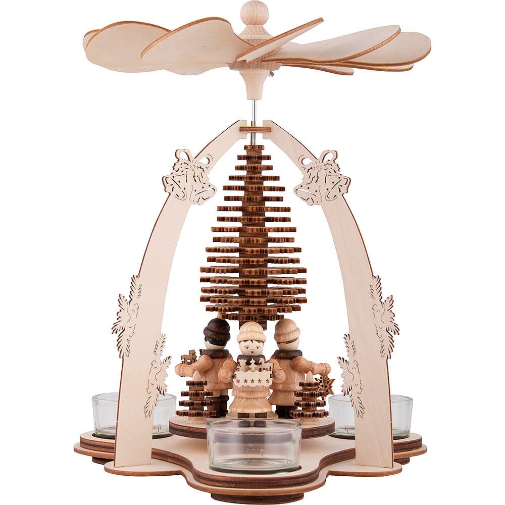 Lenk und Sohn Weihnachtspyramide 1-stöckige Pyramide Striezelkinder mit Schichtenbaum (24cm) von Kunstg