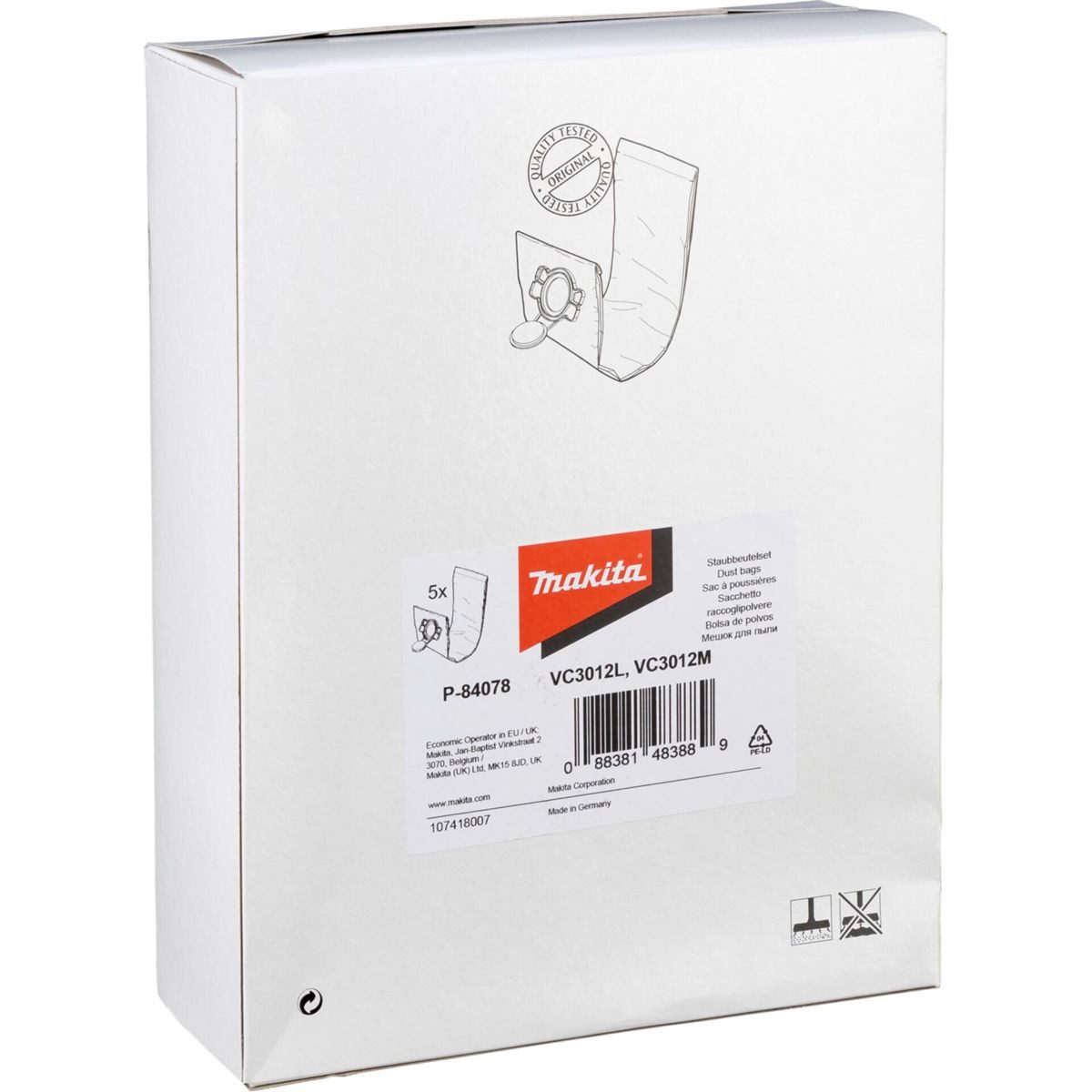 Makita Bodenstaubsauger P-84078 Filtersack L 5Stk