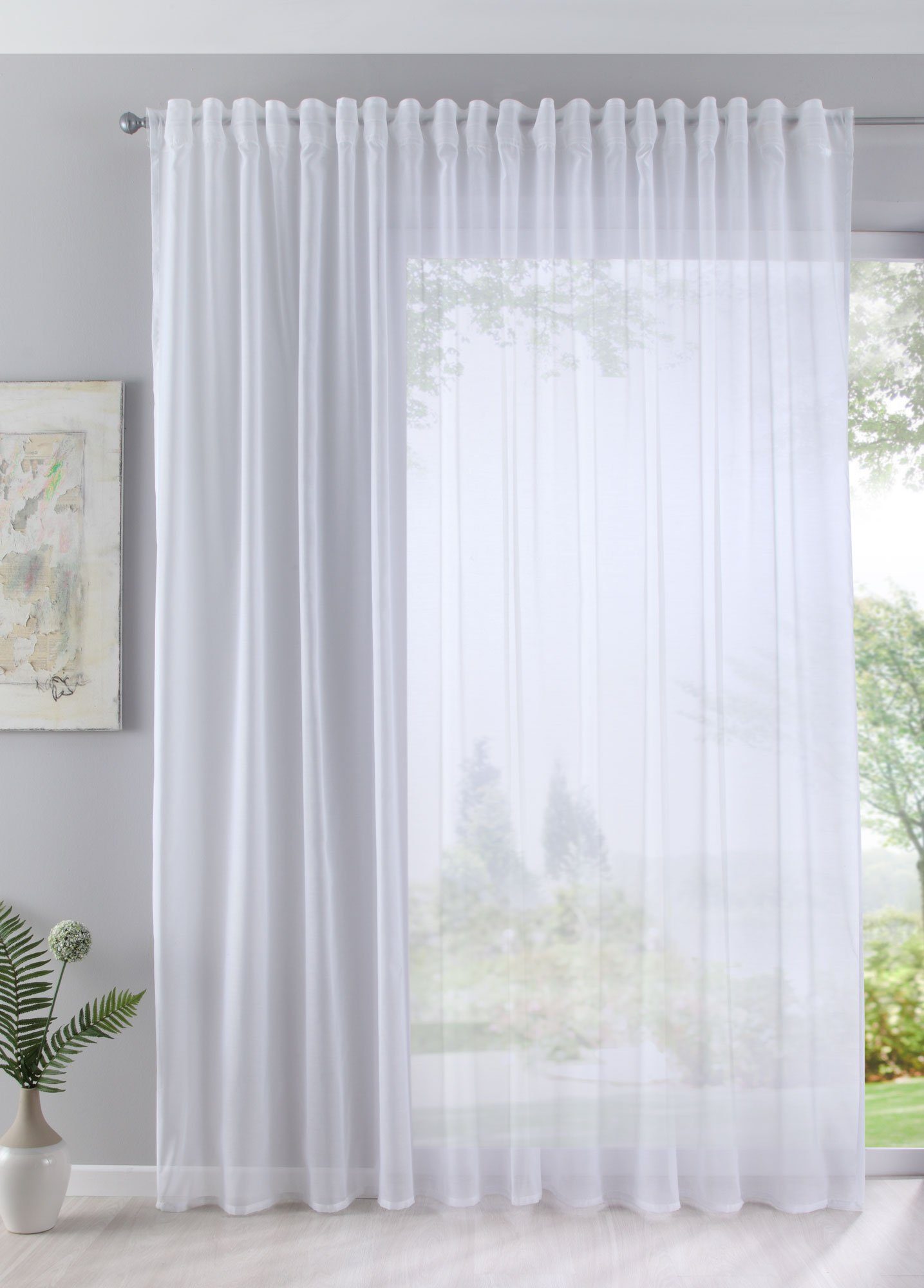 Gardinenbox Gardine (1 St), verdecketeSchlaufen, transparent, günstig online kaufen