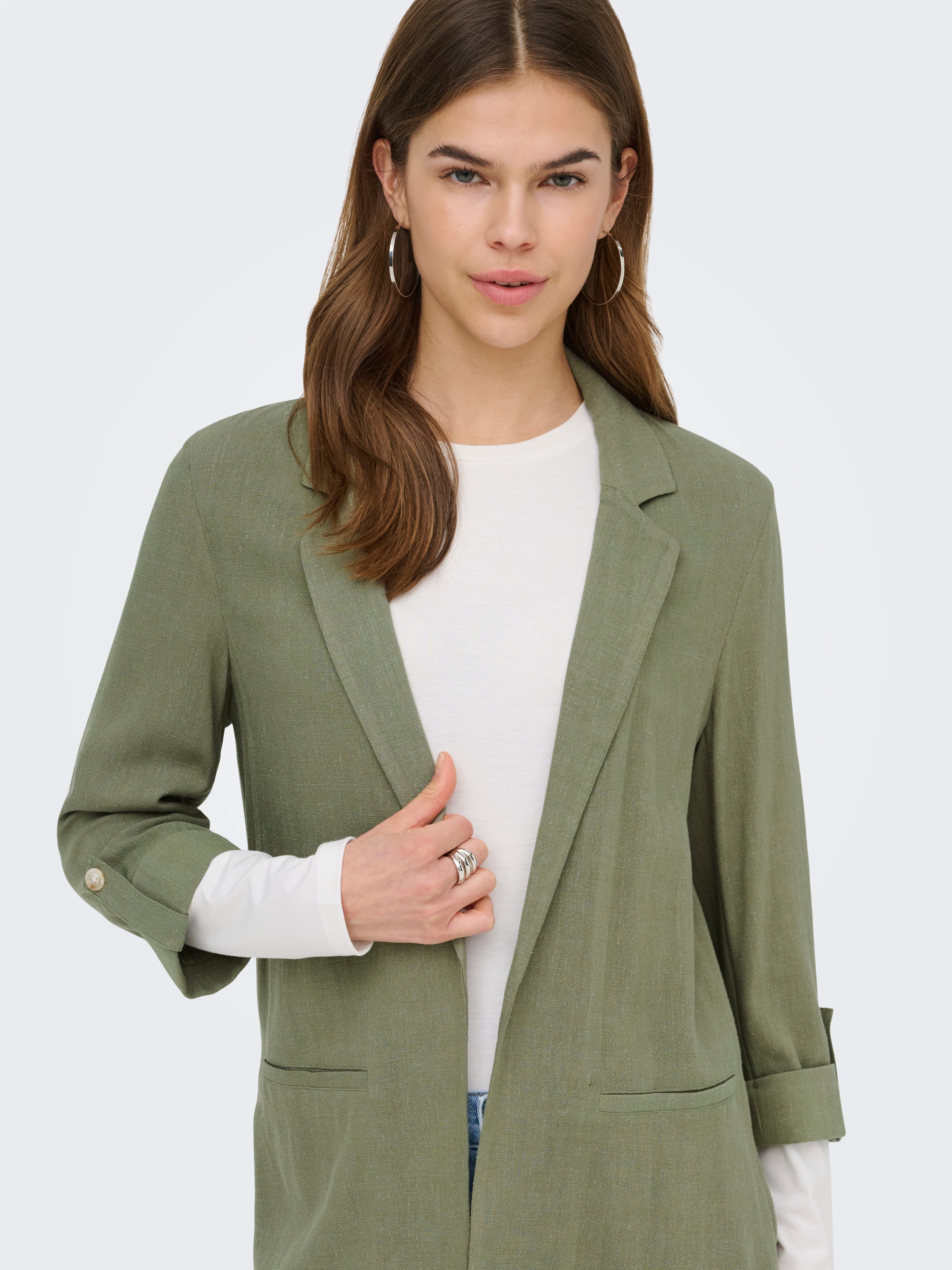 ONLY Longblazer ONLSIESTA 3/4 OPEN LIN BL BLAZE TLR NOOS – Bild 3 von 5
