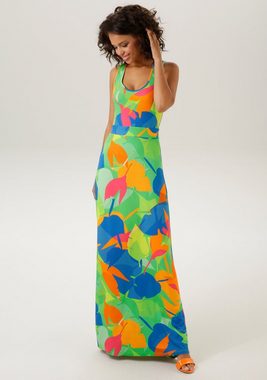 Aniston CASUAL Sommerkleid mit graphischen Blumen und Blättern bedruckt - NEUE KOLLEKTION