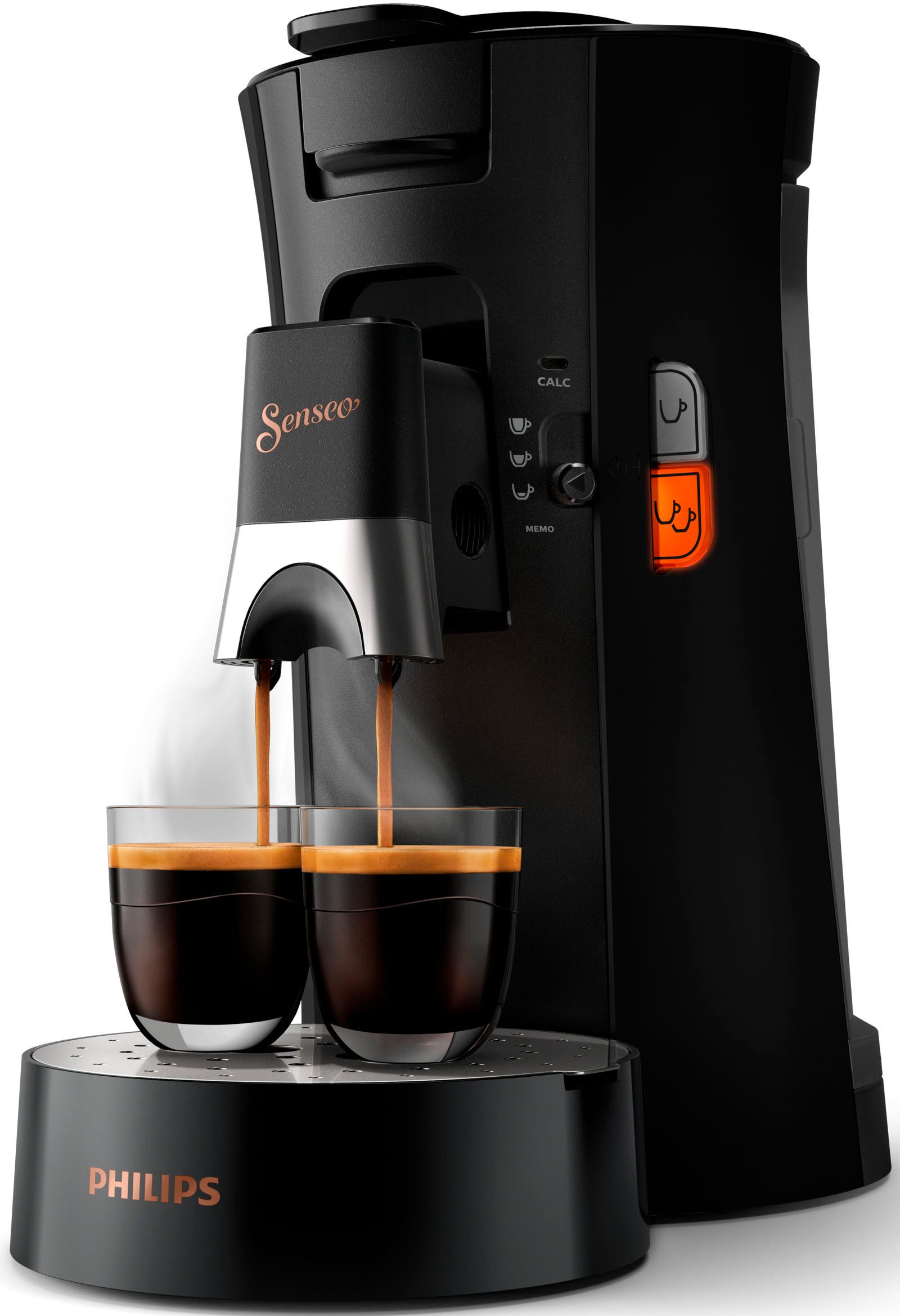 Philips Senseo Kaffeepadmaschine Select CSA240/60, mit drei Kaffee-Einstellungen, aus 21% rec. Plastik, Memo-Funktion