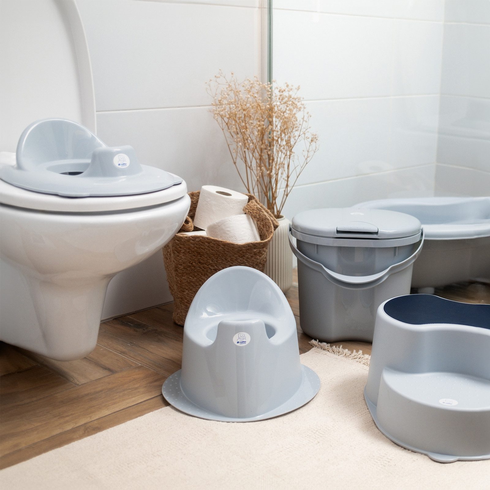 Rotho Babydesign Windeleimer Geruchsdichter Windelbehälter mit Deckel – 10L, hygienisch