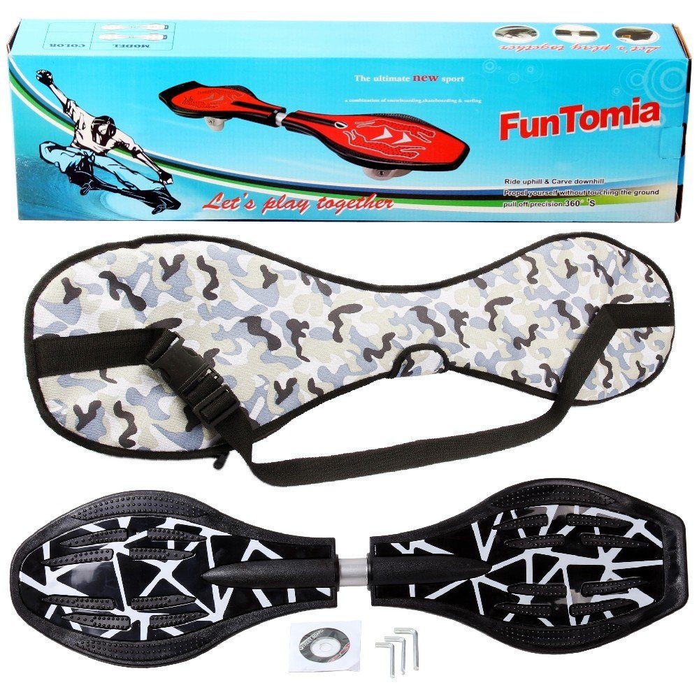 FunTomia Waveboard Waveboard mit Mach1 ABEC-9 Kugellager, LED Rollen & Tragetasche
