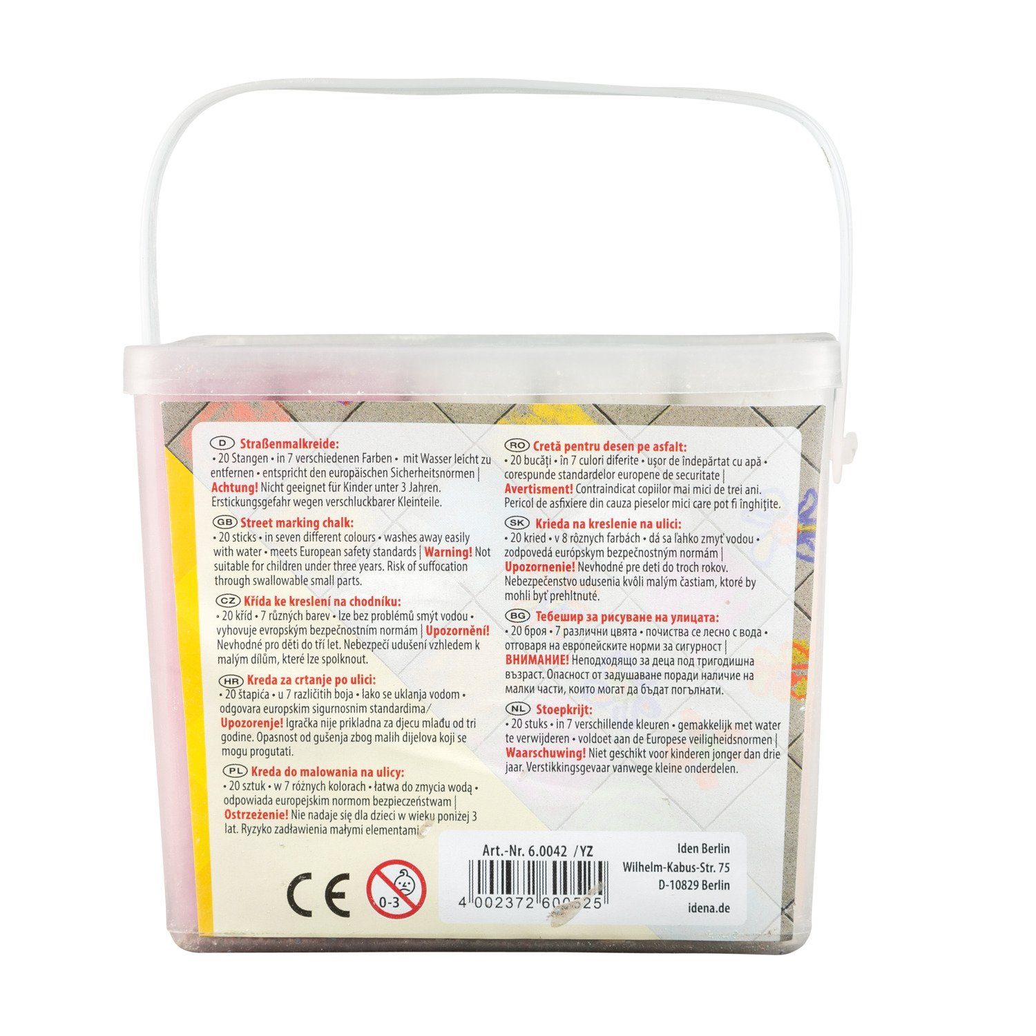 Idena Malkreide Idena Straßenmalkreide 7 Farben 20 Stück Box