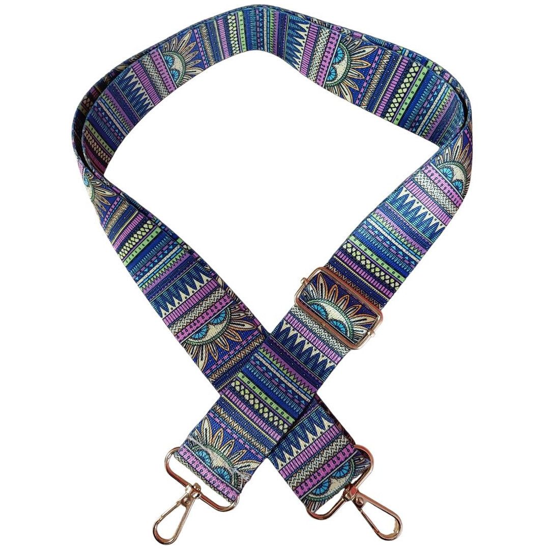 Ware aus aller Welt Schulterriemen Schultergurt für Taschen 3.8 cm breiter Taschengurt (bunt, 1-St., für Handtaschen, Umhängetaschen, Rucksäcke, Sporttaschen) Länge verstellbarer Gurt 75cm-135cm. Karabinerhaken zur Befestigung
