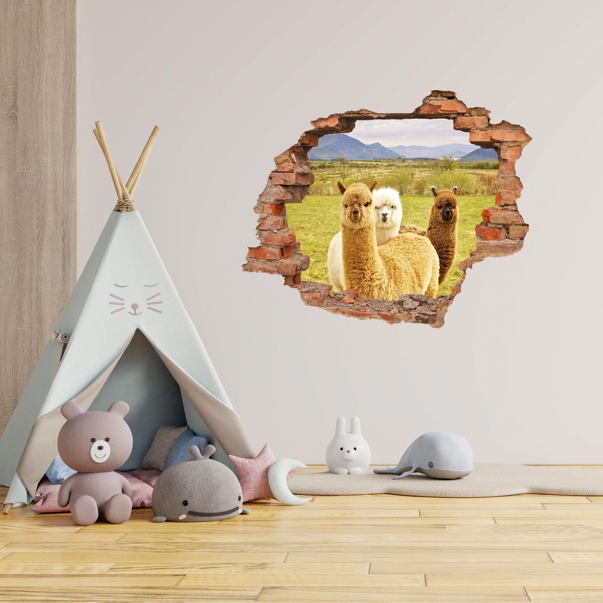 WallSpirit Wandtattoo Wanddurchbruch "Alpaka", Selbstklebend, rückstandslos günstig online kaufen