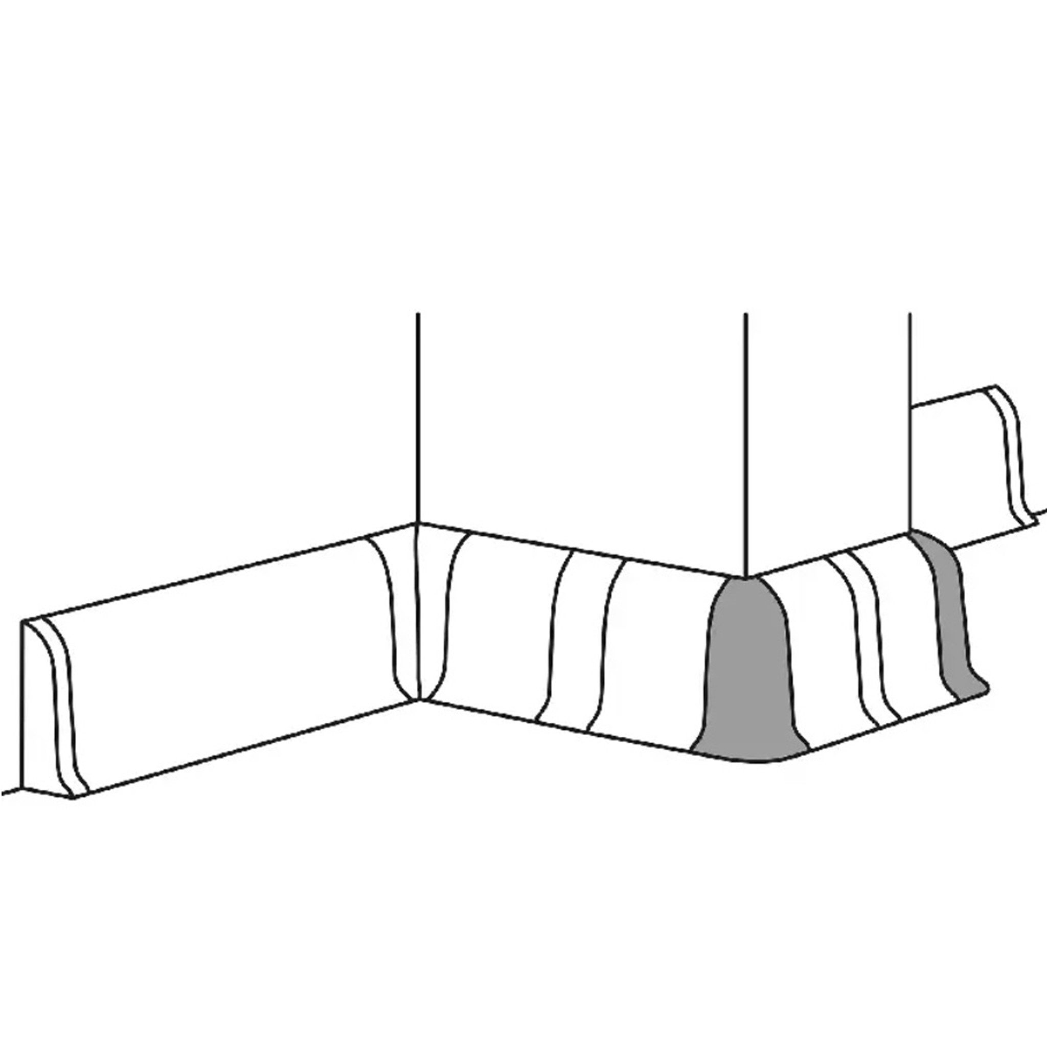 SN DECO GROUP Sockelleisten-Aussenecke SN Deco - Aussenecken, 4 Stück Aussenecken fur VKP Sockelleisten, Kunststoff (PVC)
