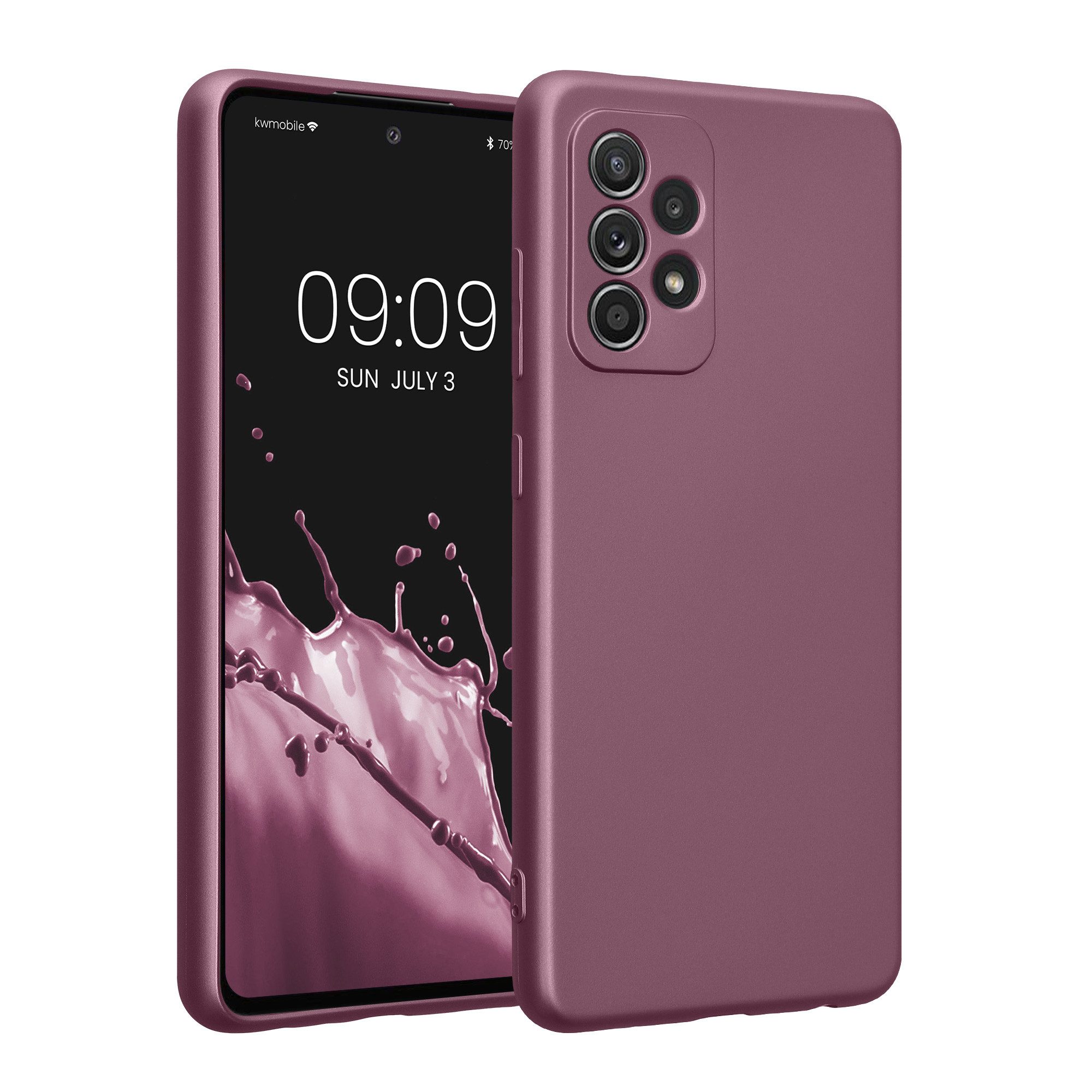 kwmobile Smartphone-Hülle Handyhülle für Samsung Galaxy A52 / A52 5G / A52s 5G Hülle, weiche Silikon Case metallisch schimmernd - Schutzhülle Cover