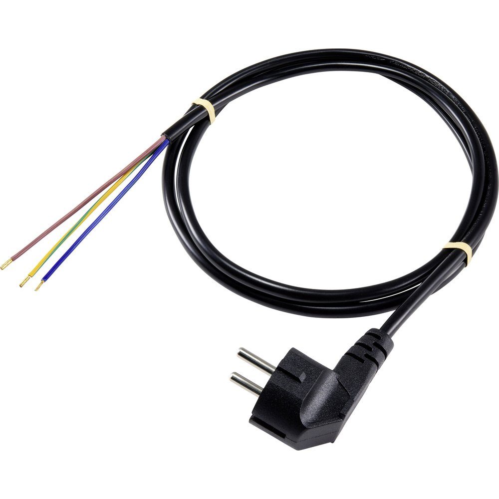 Schwarz (5.00 XR-1638085 cm) Elektro-Kabel, 5.00 Strom Basetech Basetech m Anschlusskabel