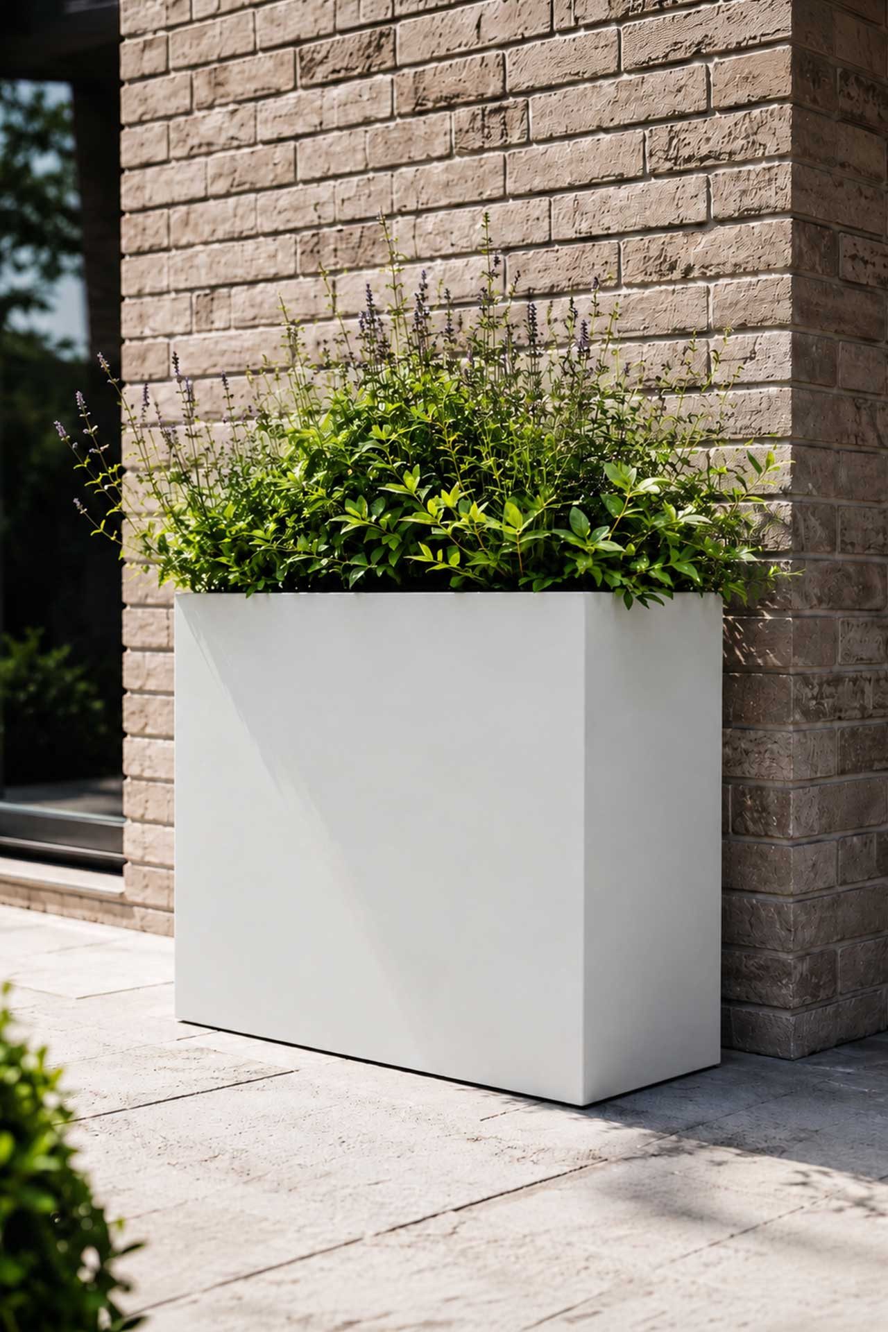 VIVANNO Pflanzkübel Fiberglas ELEMENTO Kasten - Weiß Matt (1 St), 88x30x75 cm