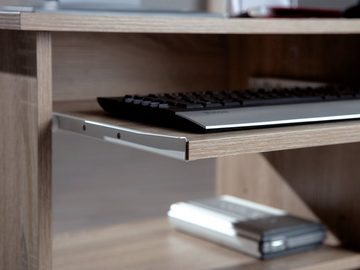 Inter Link Schreibtisch DURINI, auf Rollen mit Druckerablage inkl. Tastaturauszug