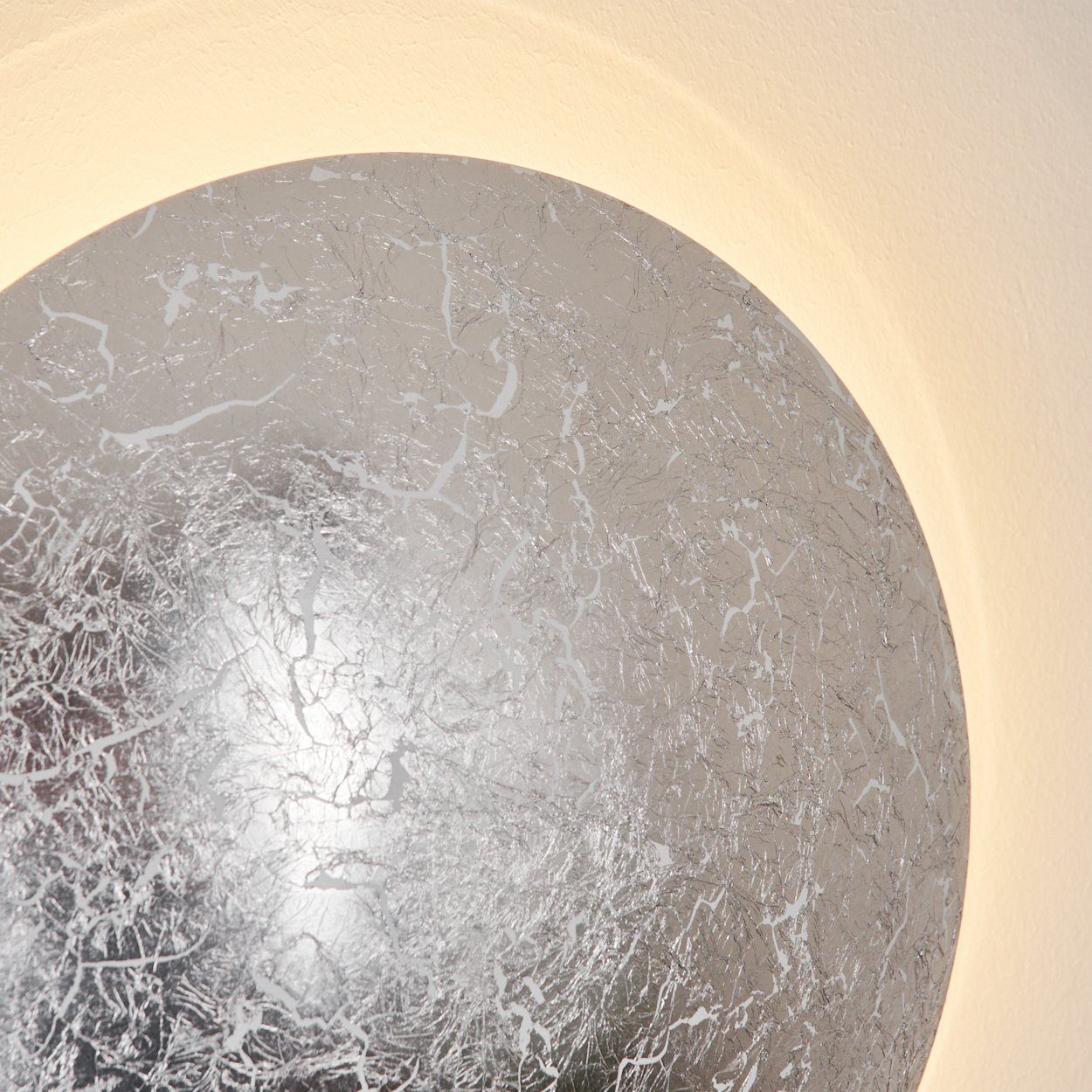 hofstein Wandleuchte »Tragliatella« Silberfarben, Wandlampe Metall Licht-Effekt Wand,800 der mit an aus in moderne Kelvin, Lumen 3000