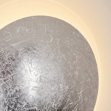 hofstein Wandleuchte »Tragliatella« moderne Wandlampe aus Metall in Silberfarben, 3000 Kelvin, mit Licht-Effekt an der Wand,800 Lumen