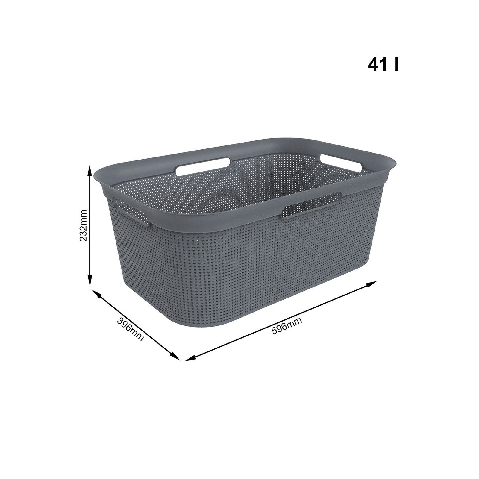 ROTHO Wäschekorb Brisen 4er-Set Wäschebox 40l (Wäschekorbset, 4er-Set), Flexibler Korb mit 4 Griffen – robust, stapelbar & belüftet – Bild 4 von 5