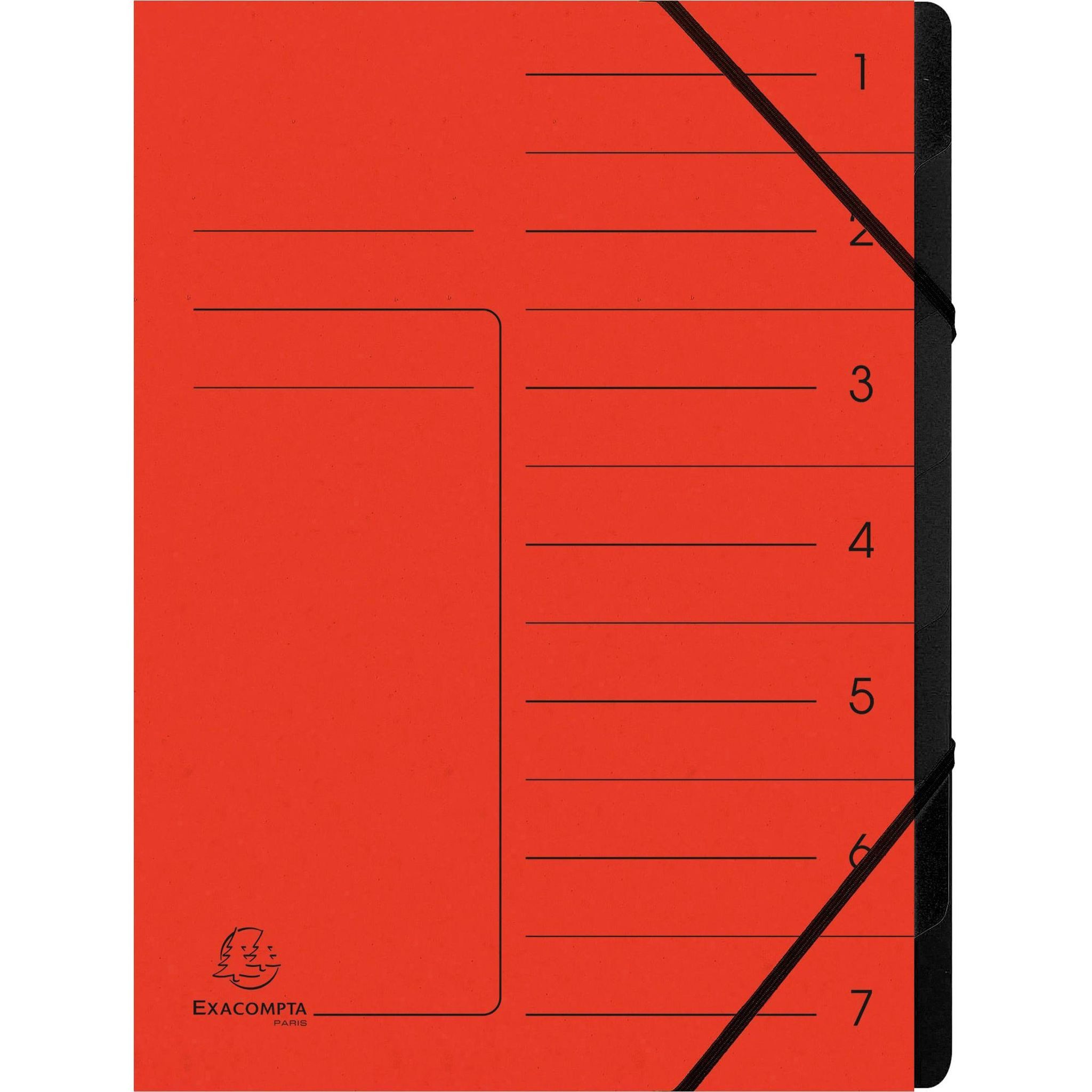 EXACOMPTA Organisationsmappe Exacompta EXACOMPTA Ordnungsmappe - 7 Fächer, A4, Karton, rot