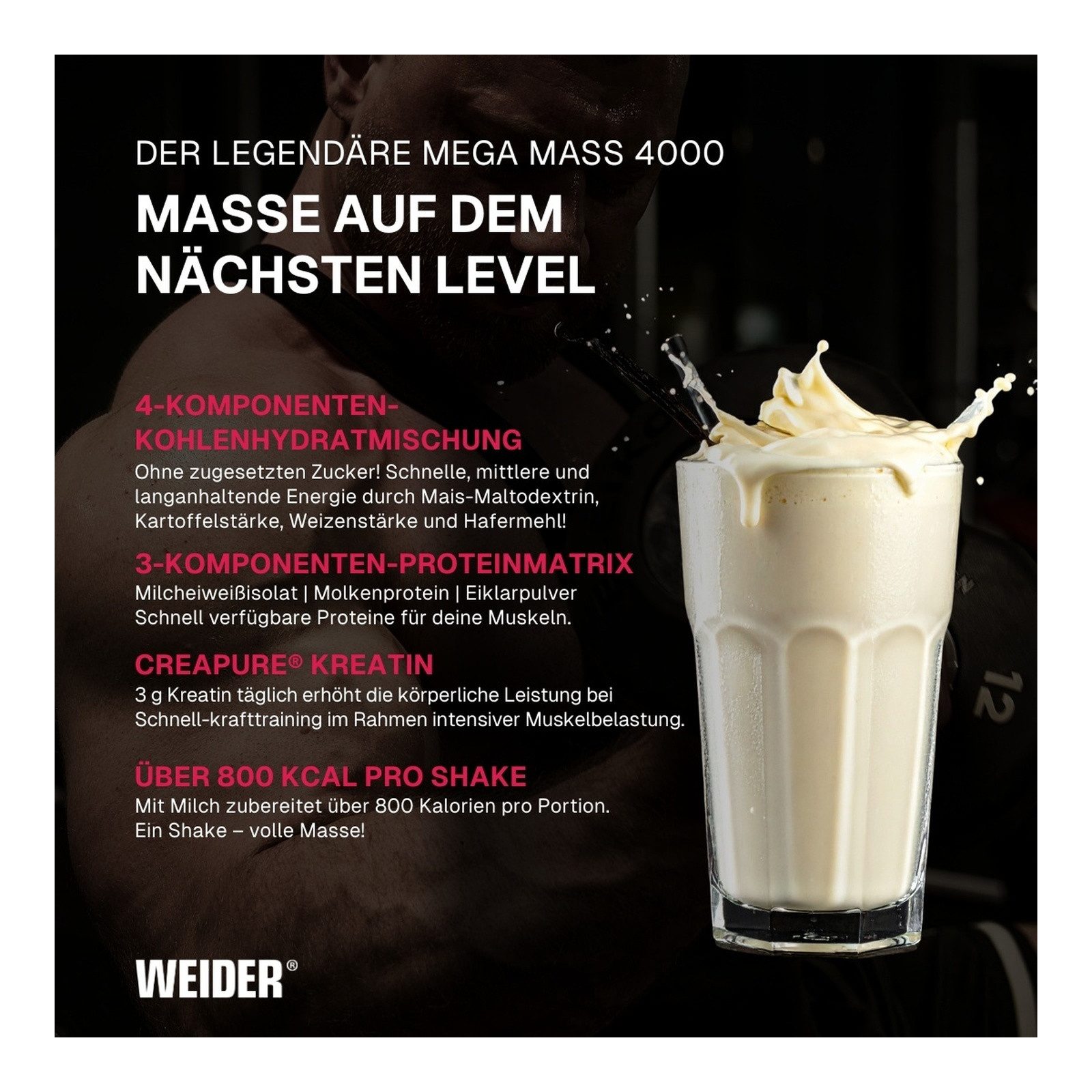 WEIDER® Weider Mega Mass 4000 Pulver, 3000 g