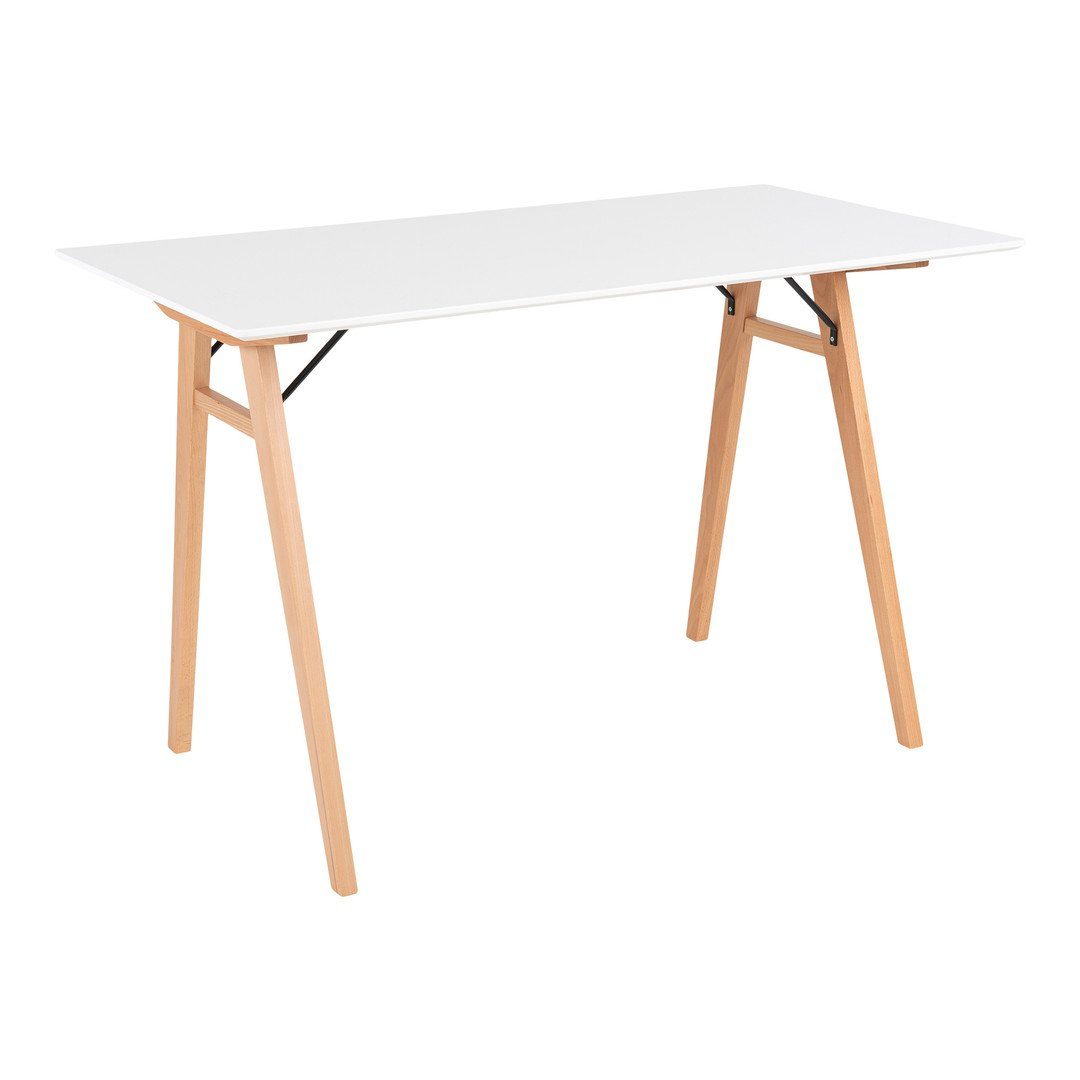 House Nordic Schreibtisch Vojens Schreibtisch - Schreibtisch, weiß und natur 120x60x75 cm | Schreibtische