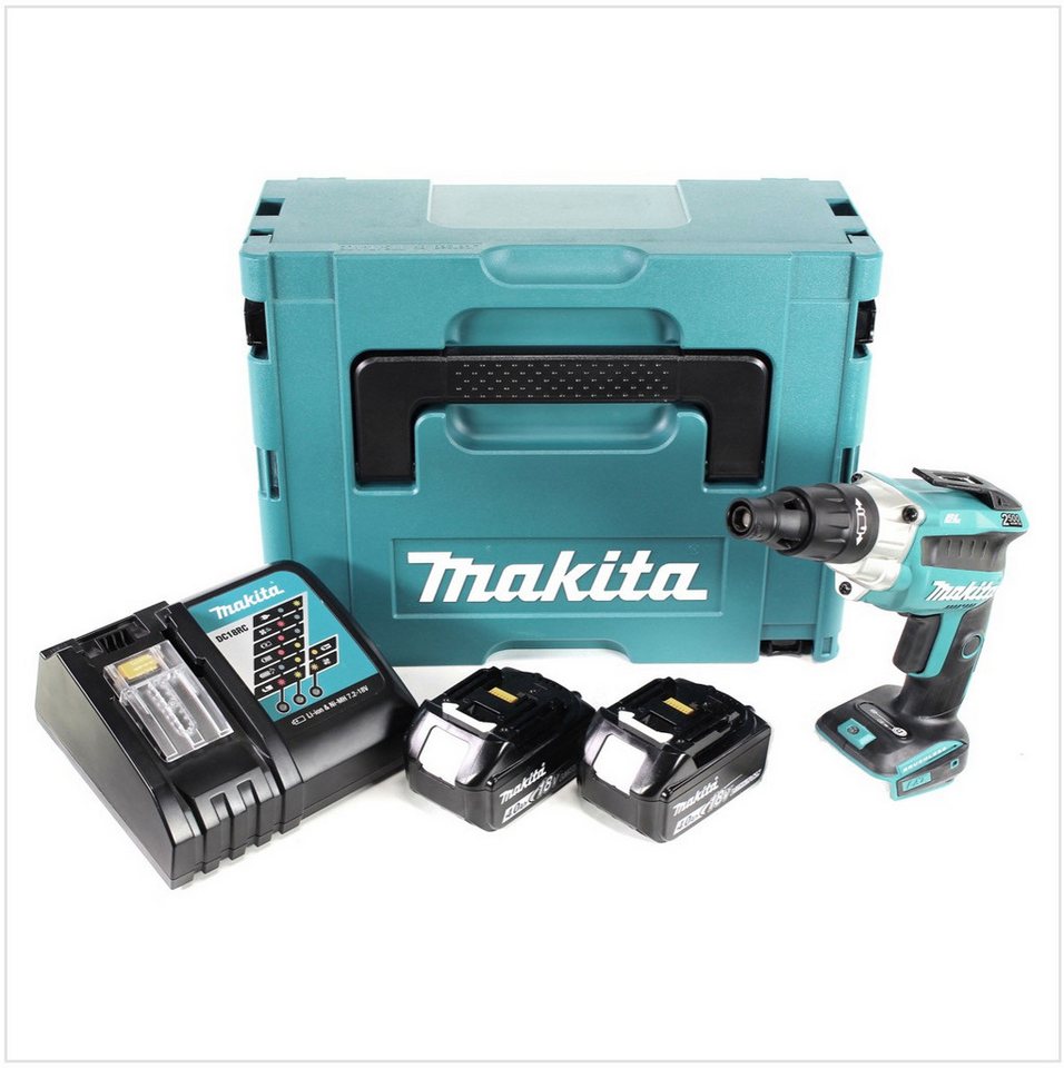 Thumbnail - Makita Akku-Magazinschrauber DFS 251 RMJ 18 V Li-Ion Trockenbauschrauber Brushless im Makpac mit 2