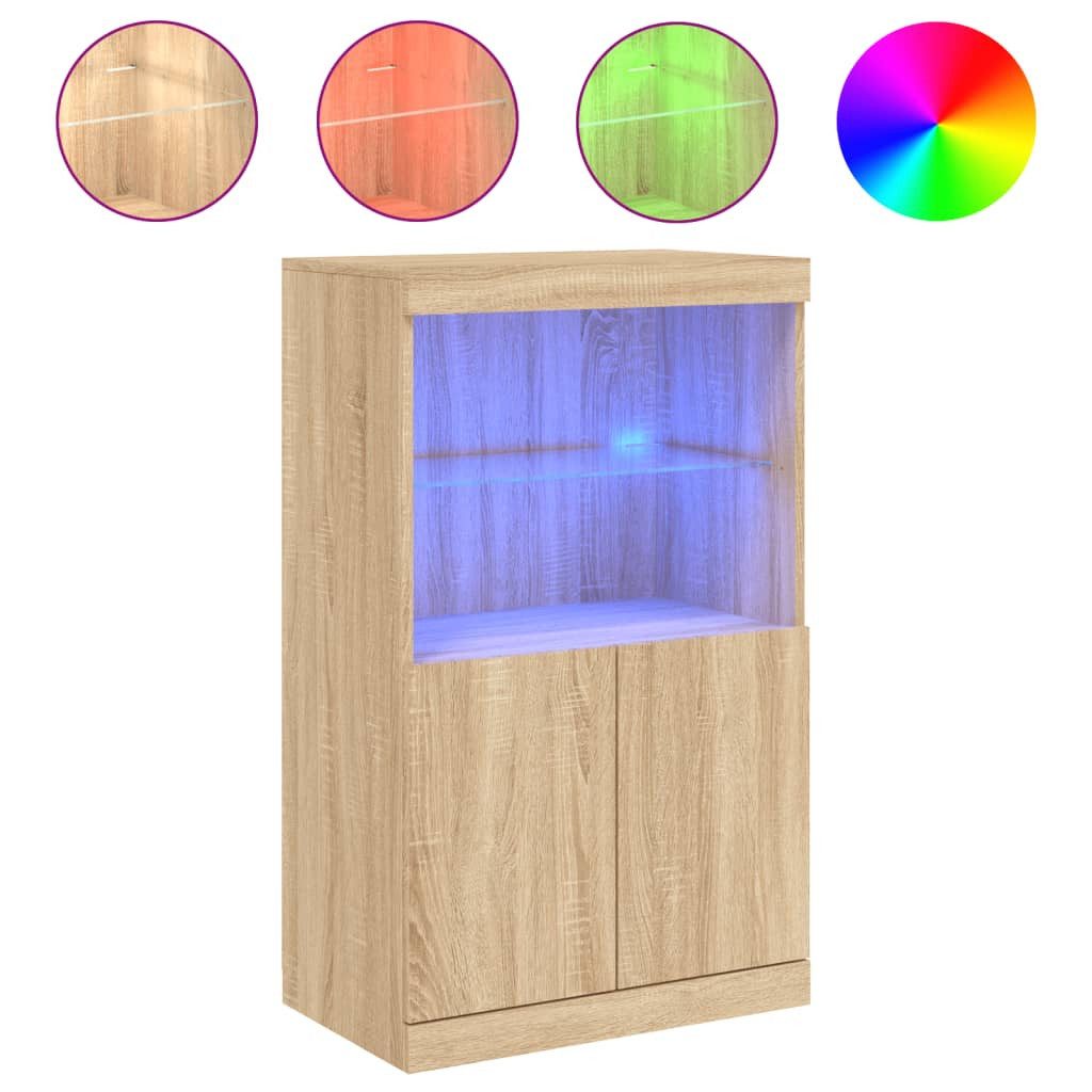 vidaXL Sideboard Sideboard mit LED-Leuchten Sonoma-Eiche günstig online kaufen