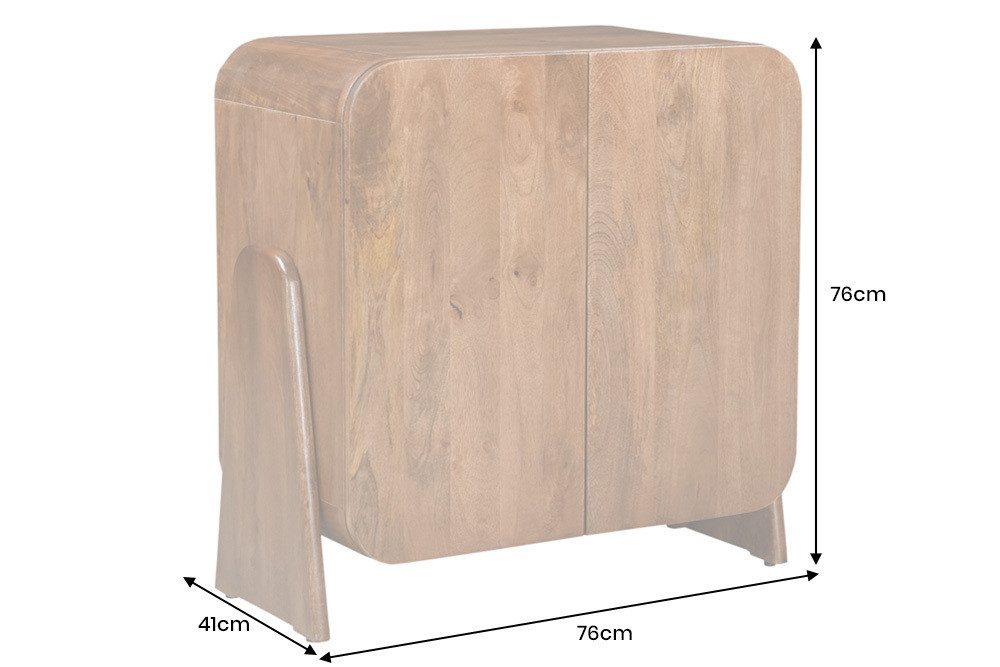 riess-ambiente Lowboard BRASIL 75cm braun – Mango Massivholz, zwei Fächer, fertig montiert (Einzelartikel, 1 St), quadratischer Schrank mit Stauraum & Ablage – ideal fürs Wohnzimmer