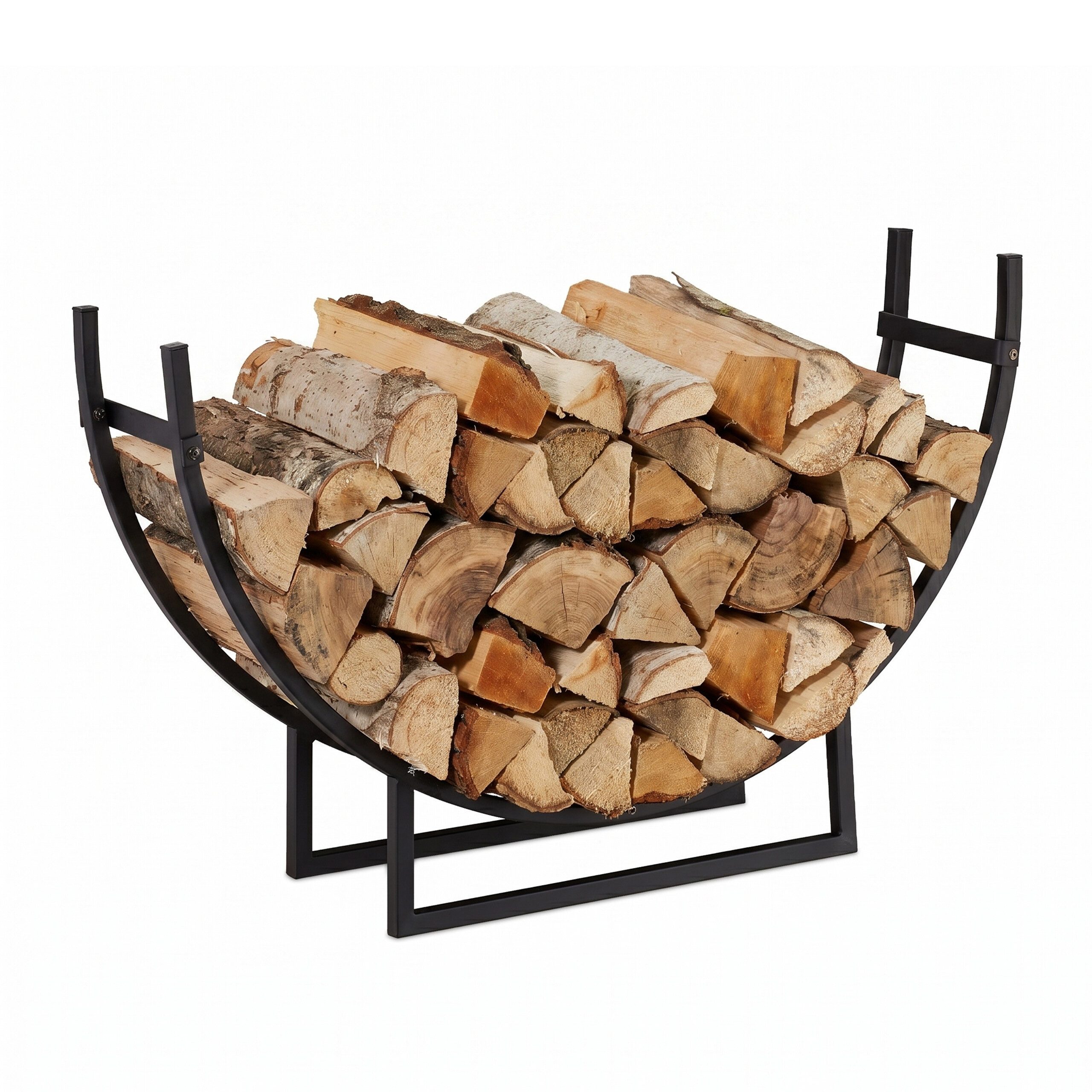 relaxdays Kaminholzregal halbrund, BxTxH:92x21x55 cm, (1-St)