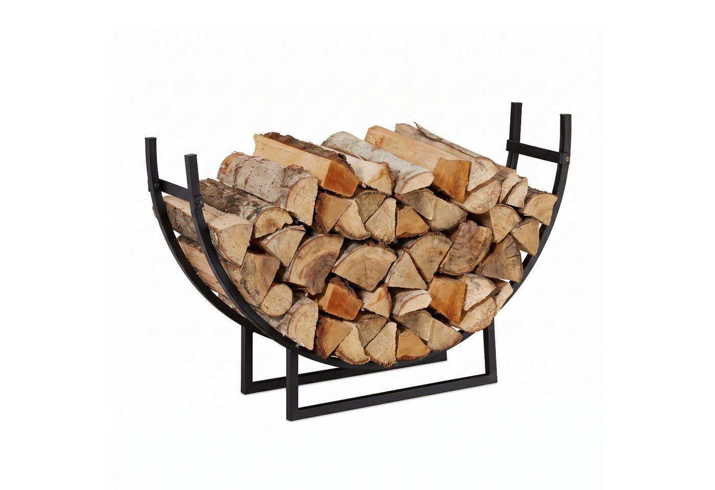 relaxdays Kaminholzregal halbrund, BxTxH:92x21x55 cm, (1-St)