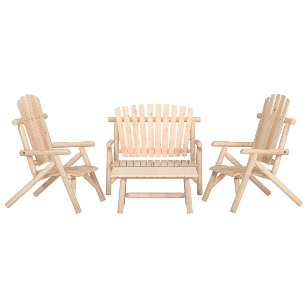 vidaXL Gartenlounge-Set 4-tlg. Garten-Lounge-Set Massivholz Fichte, (1-tlg)