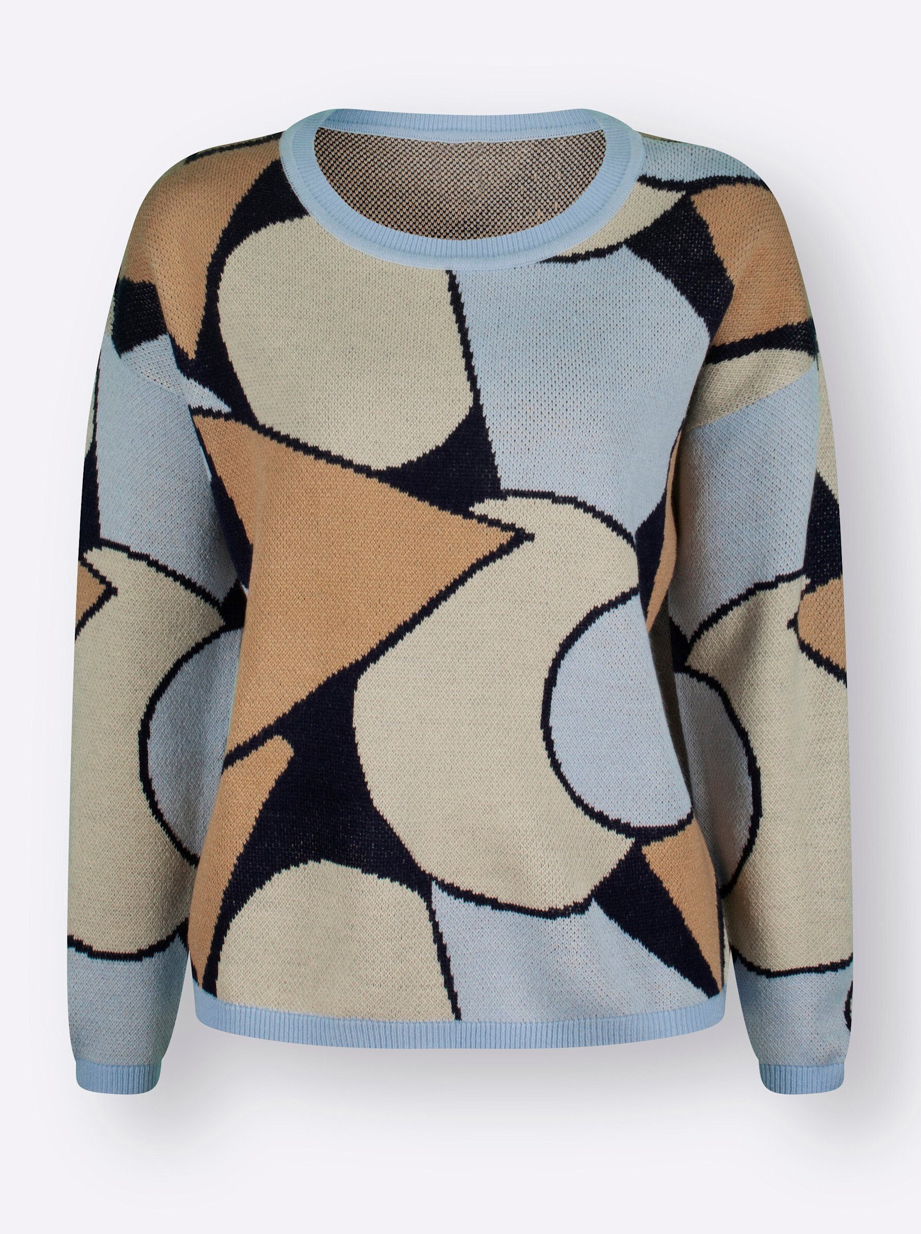 Sieh an! Strickpullover Jacquard-Pullover Langarm Jacquard