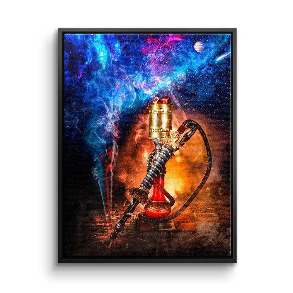 DOTCOMCANVAS® Leinwandbild, Premium Leinwandbild - Pop Art - Shisha Galaxy - Mindset schwarzer Rahmen