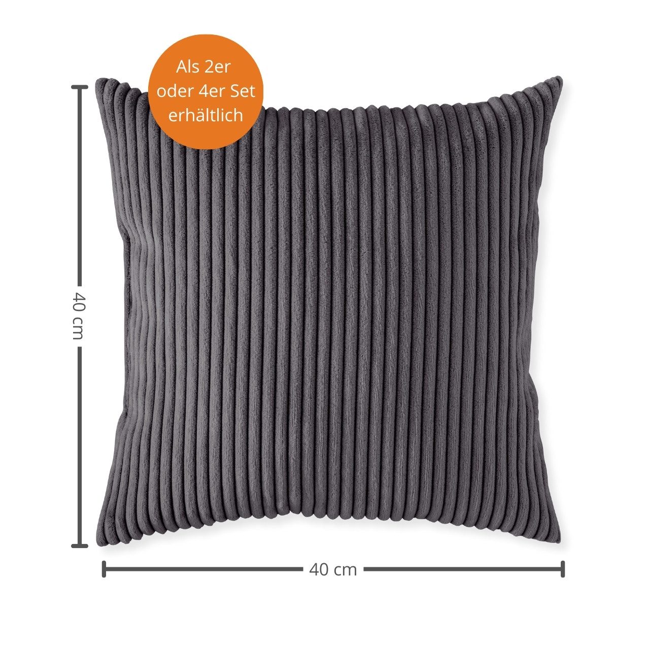 sleepling Sofakissen Zierkissen, (2 St., 2er Set), gemütliches Dekokissen aus robustem Polsterstoff, in Cord-Optik