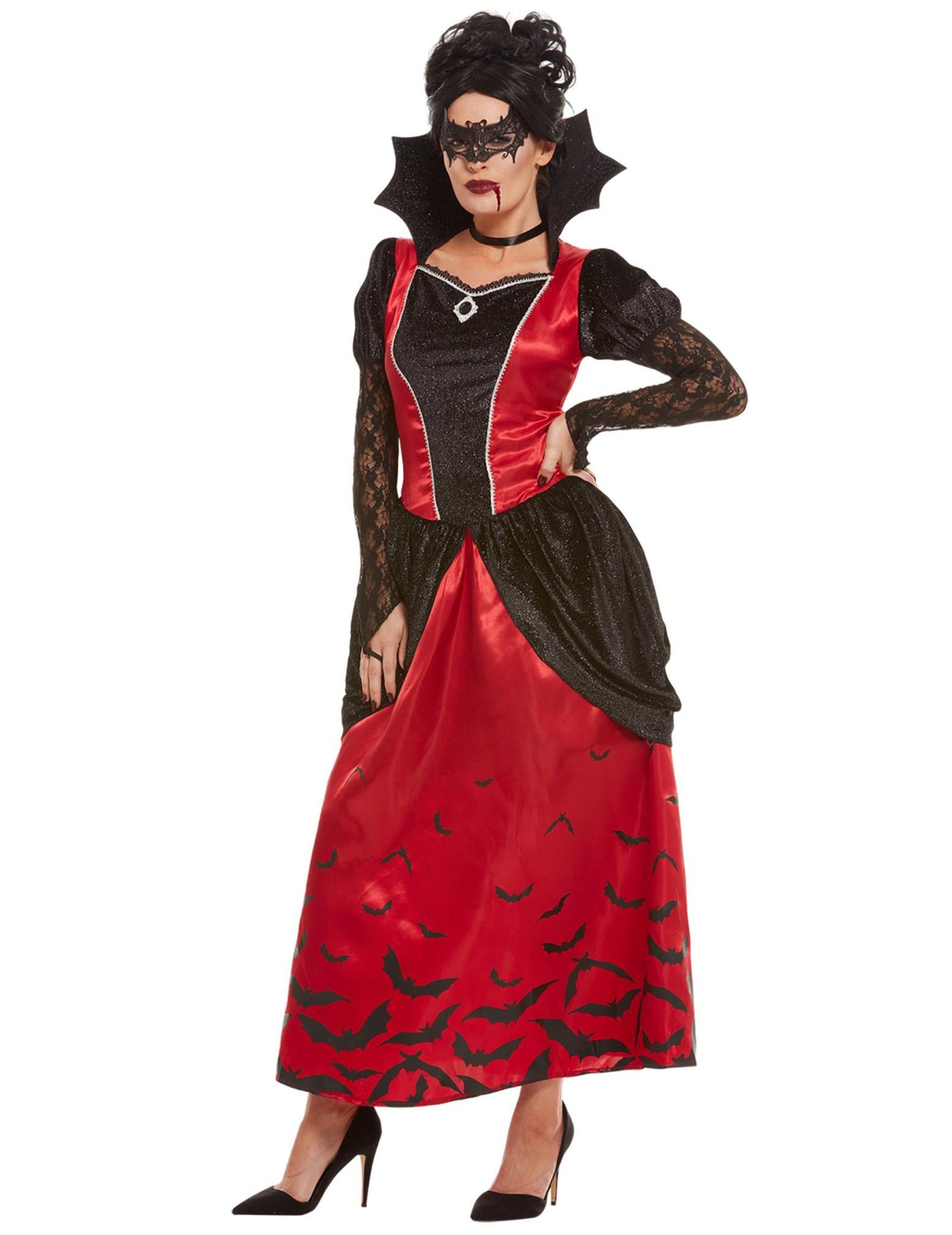 Rubies Niederlande b.v. Kostüm Vampir-Kostüm für Damen mit Maske Halloween-Kostüm schwarz-rot