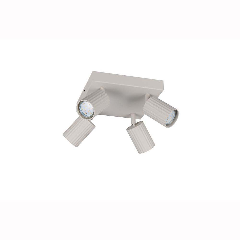TRIO Leuchten Deckenspot, Leuchtmittel nicht inklusive, Deckenstrahler Spotleuchte Deckenlampe Flur Metall grau 4-flammig